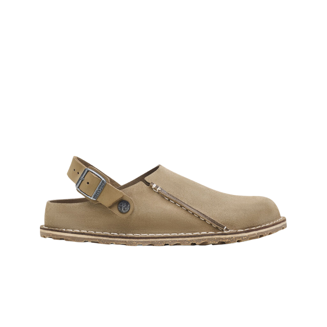 1025297 Birkenstock Lutry Premium Suede Leather Gray Taupe - Narrow