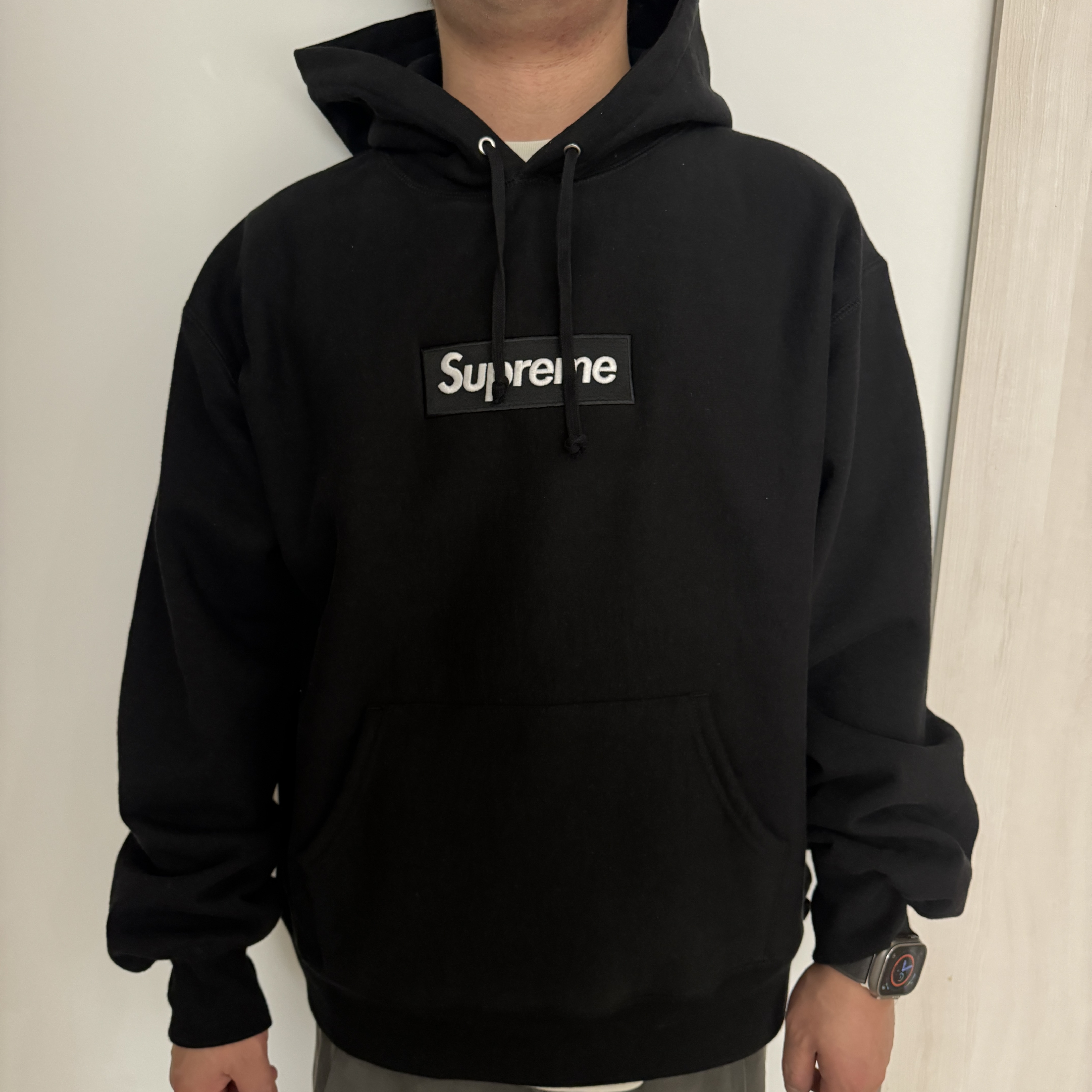Supreme Box Logo Hooded Sweatshirt Black - 23FW 착용 스타일