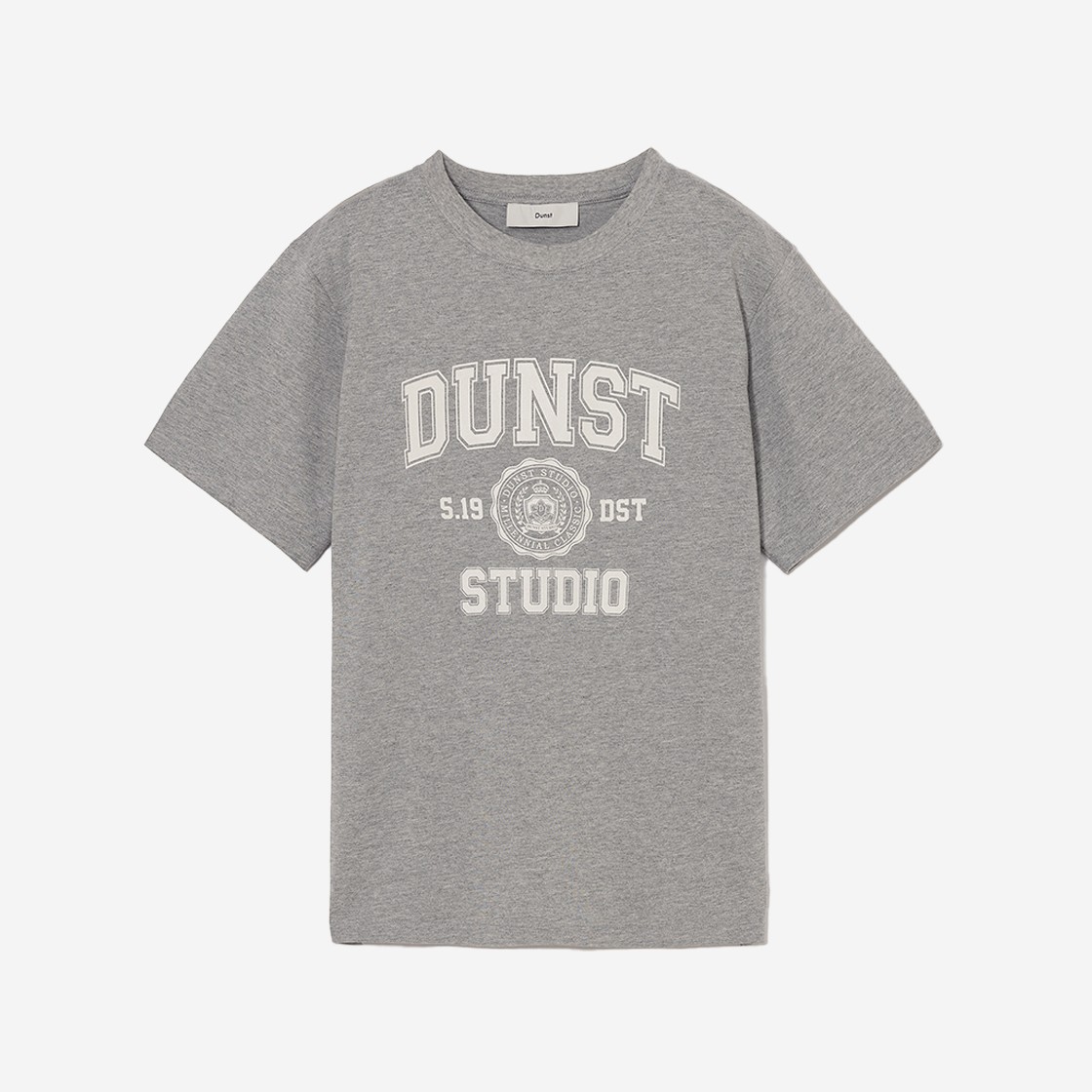 Dunst Unisex Classic Logo T-Shirt Melange Grey 상세 이미지 1