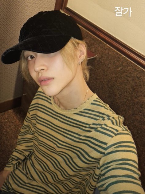 Our Legacy Lock Longsleeve Golden Green Linen Stripe 착용 스타일