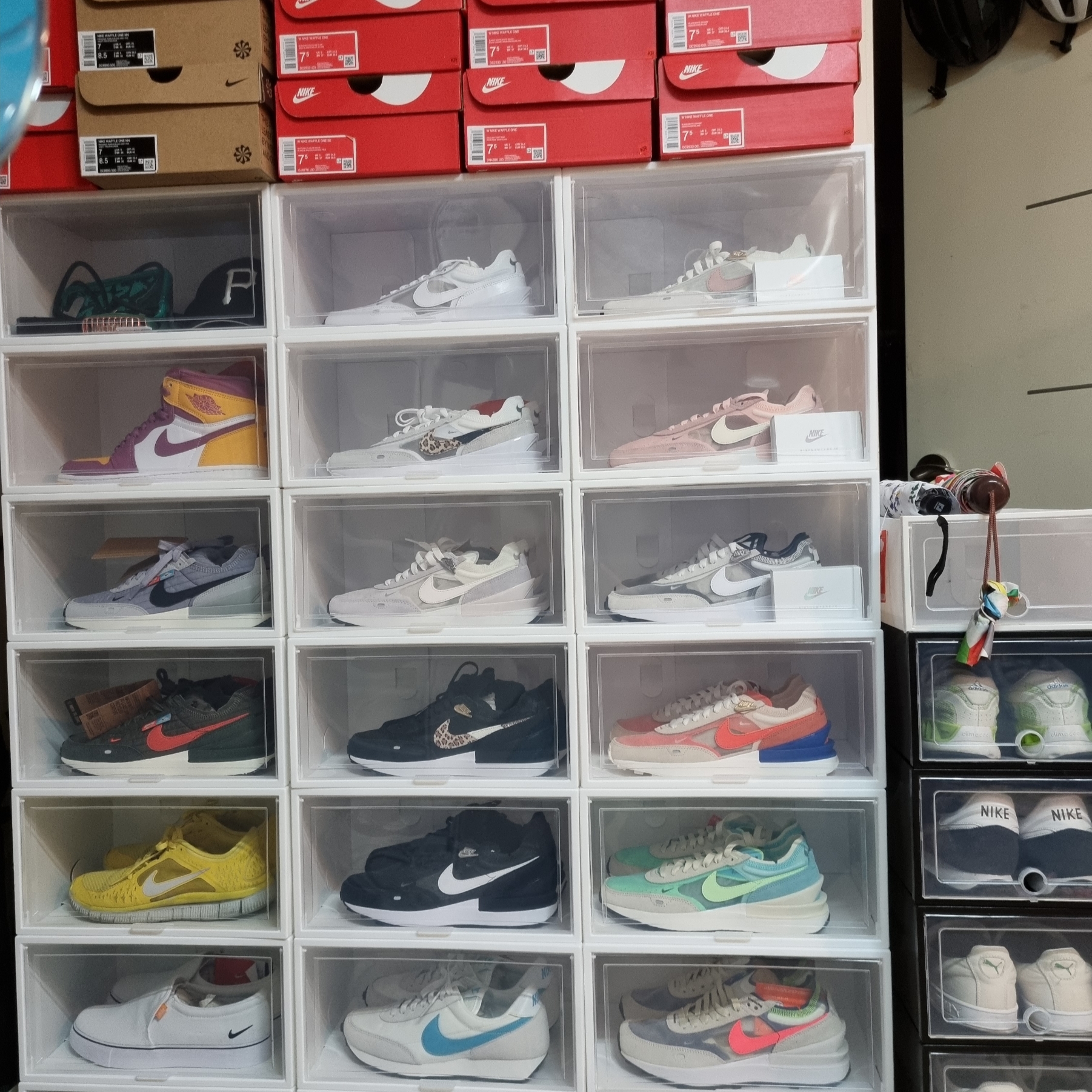 (W) Nike Waffle One Pearl White Rush Orange, (W) Nike Waffle One Underbrush 착용 스타일 - 2