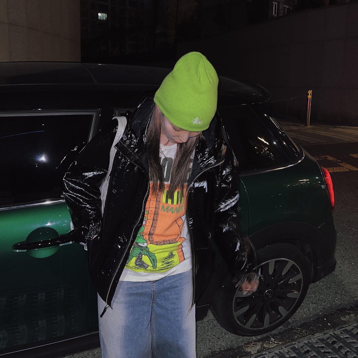 Stussy Beach Shell Coated Ripstop Black 착용 스타일 - 4