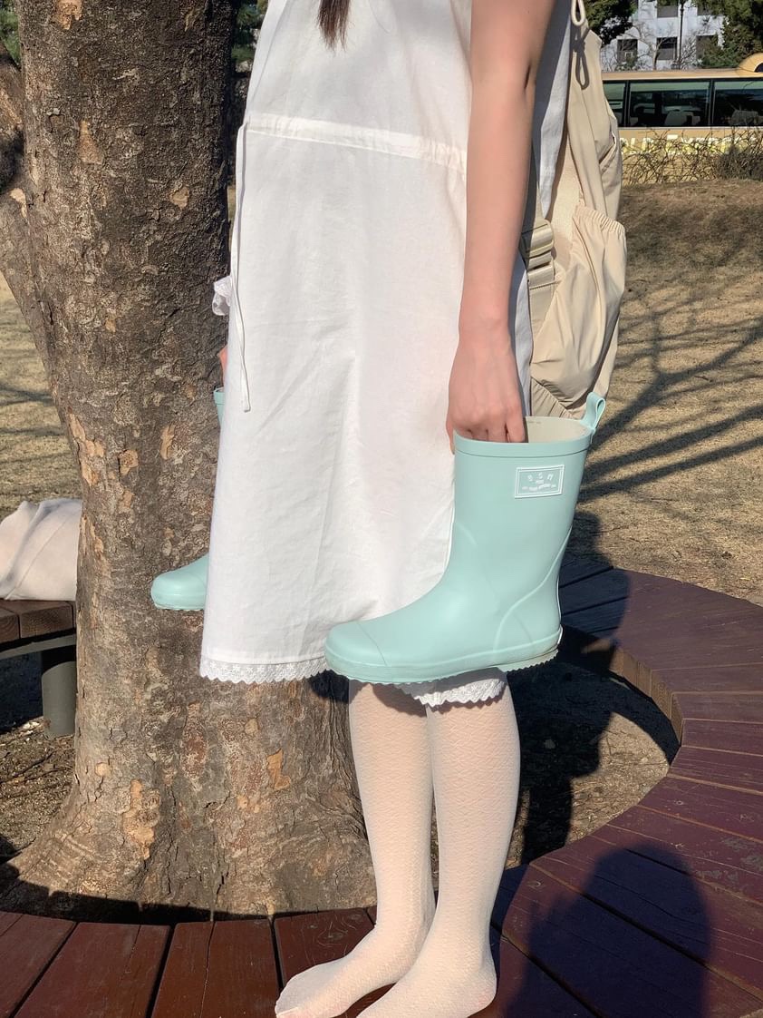 Bensimon BSM Rain Boots Mid Pastel Mint 착용 스타일