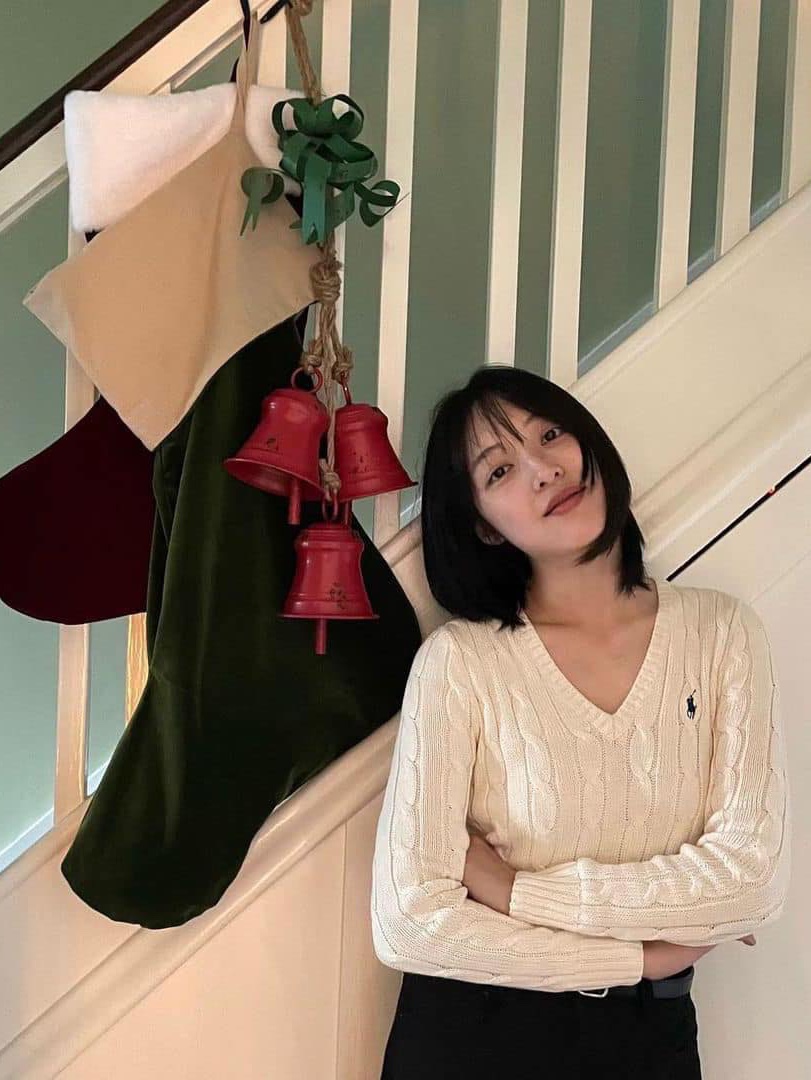 [30%적립] Polo Ralph Lauren Cable Knit Wool Cashmerer Sweater Andover Cream, Polo Ralph Lauren Women Cable Knit Cotton V-Neck Sweater Cream 착용 스타일 - 3