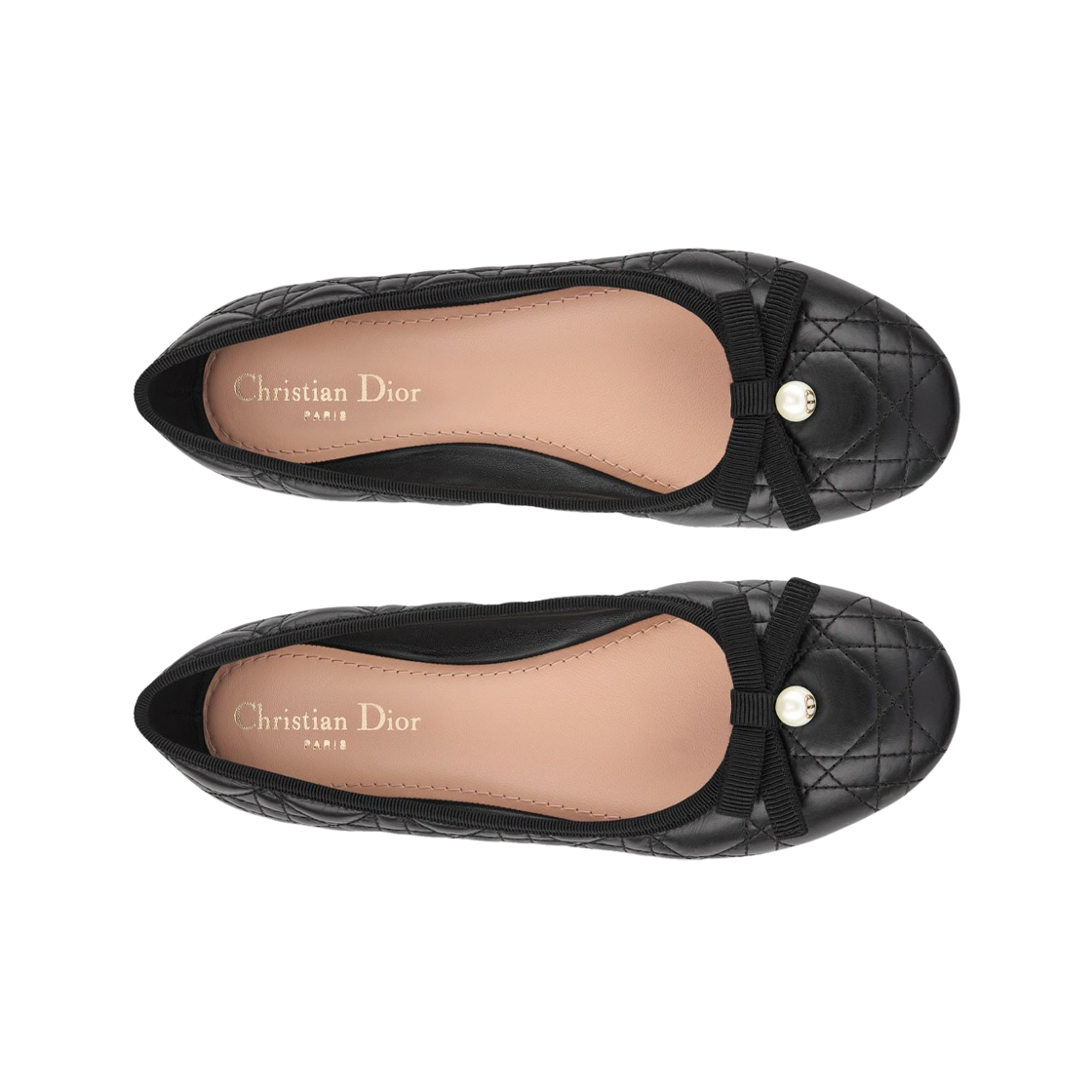 (W) 디올 발레 플랫 퀼티드 까나쥬 카프스킨 블랙((W) Dior Ballet Flat Quilted Cannage Calfskin Black) - 2