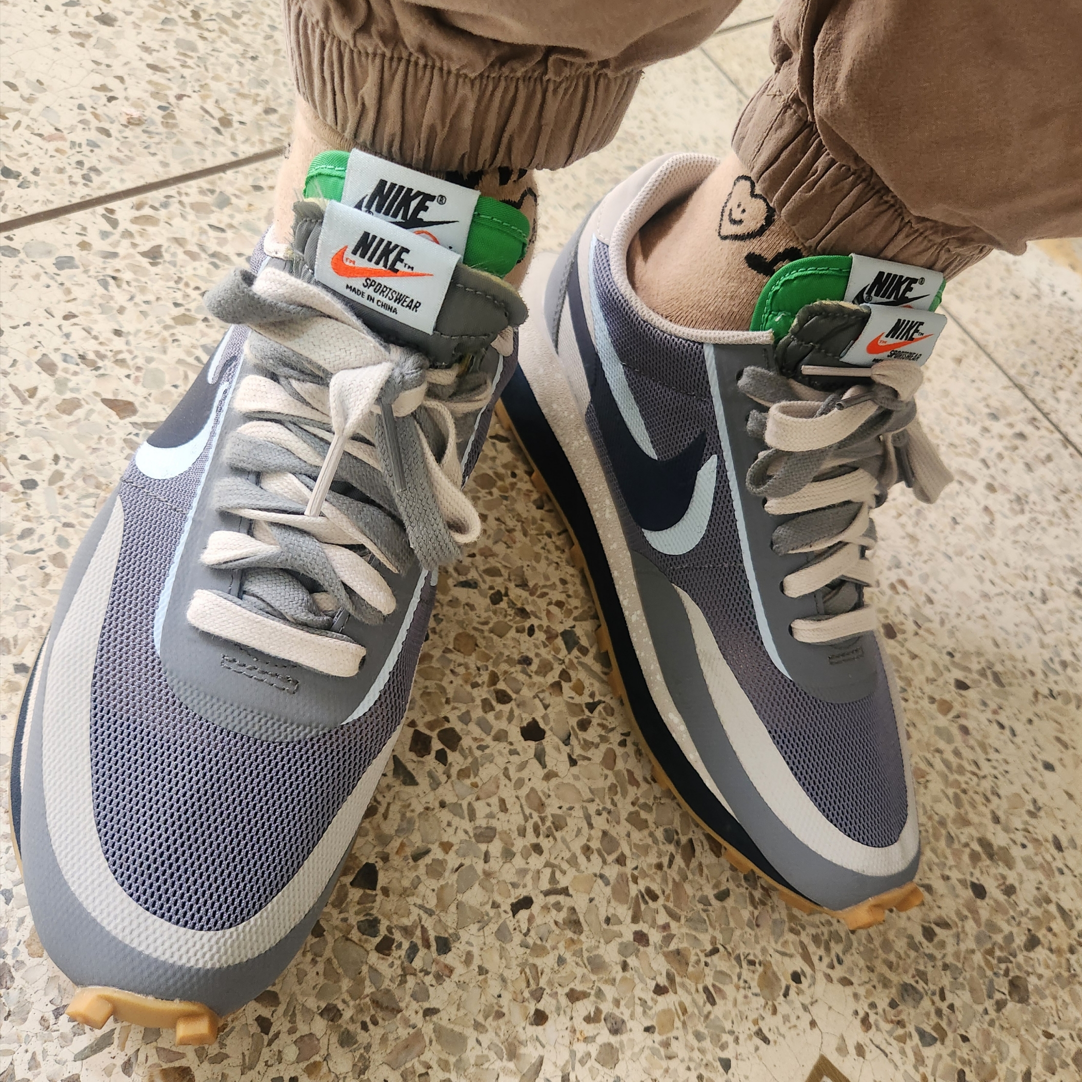 Nike x Sacai x Clot LDWaffle Cool Grey 착용 스타일