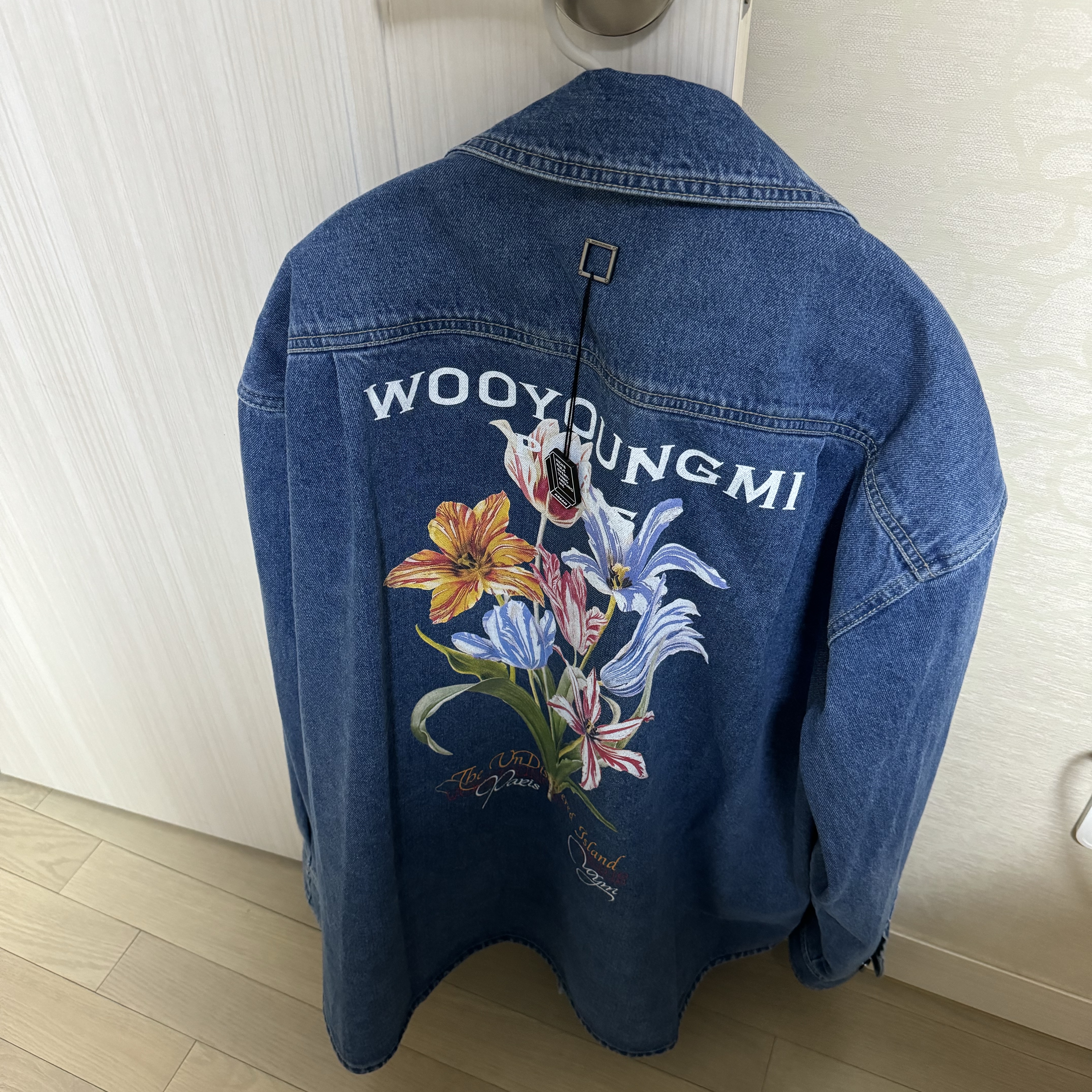 Wooyoungmi Flower Print Denim Shirt Blue - 24SS 착용 스타일