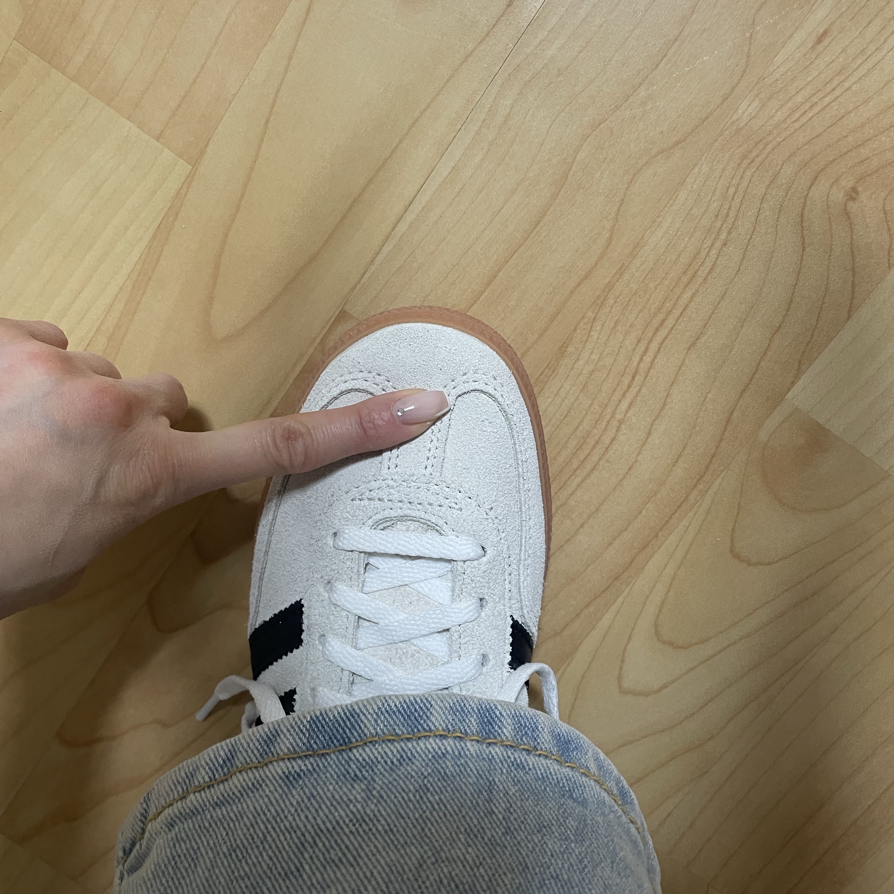 (W) Adidas Spezial Handball Aluminium Core Black 착용 스타일