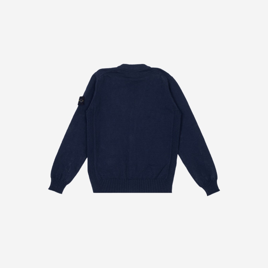 (Kids) Stone Island 511A1 Wappen Patch V-Neck Knit Cardigan Navy Blue - 23SS 상세 이미지 2