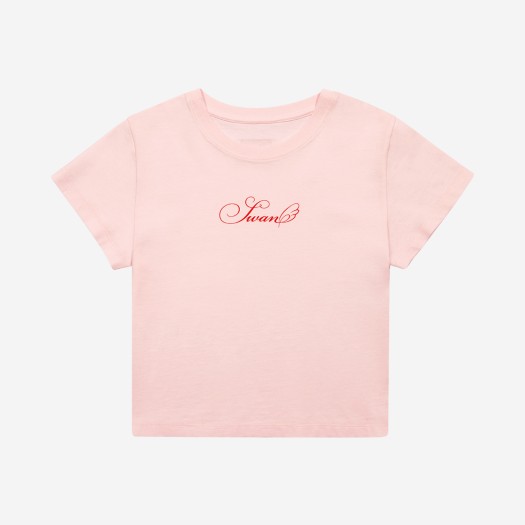 마가린핑거스 스완 레터링 티셔츠 라이트 핑크