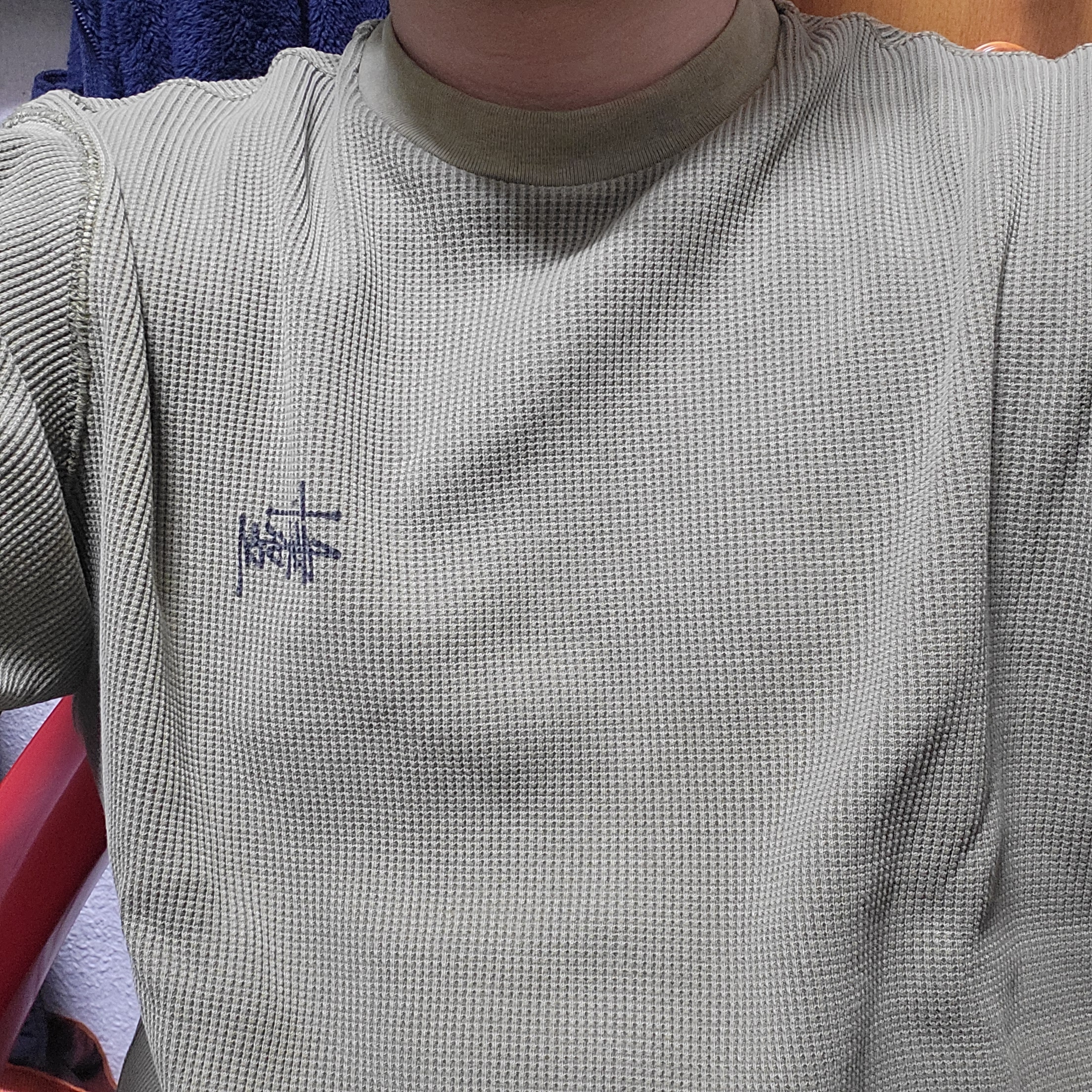Stussy Basic Stock Thermal LS T-Shirt Olive 착용 스타일
