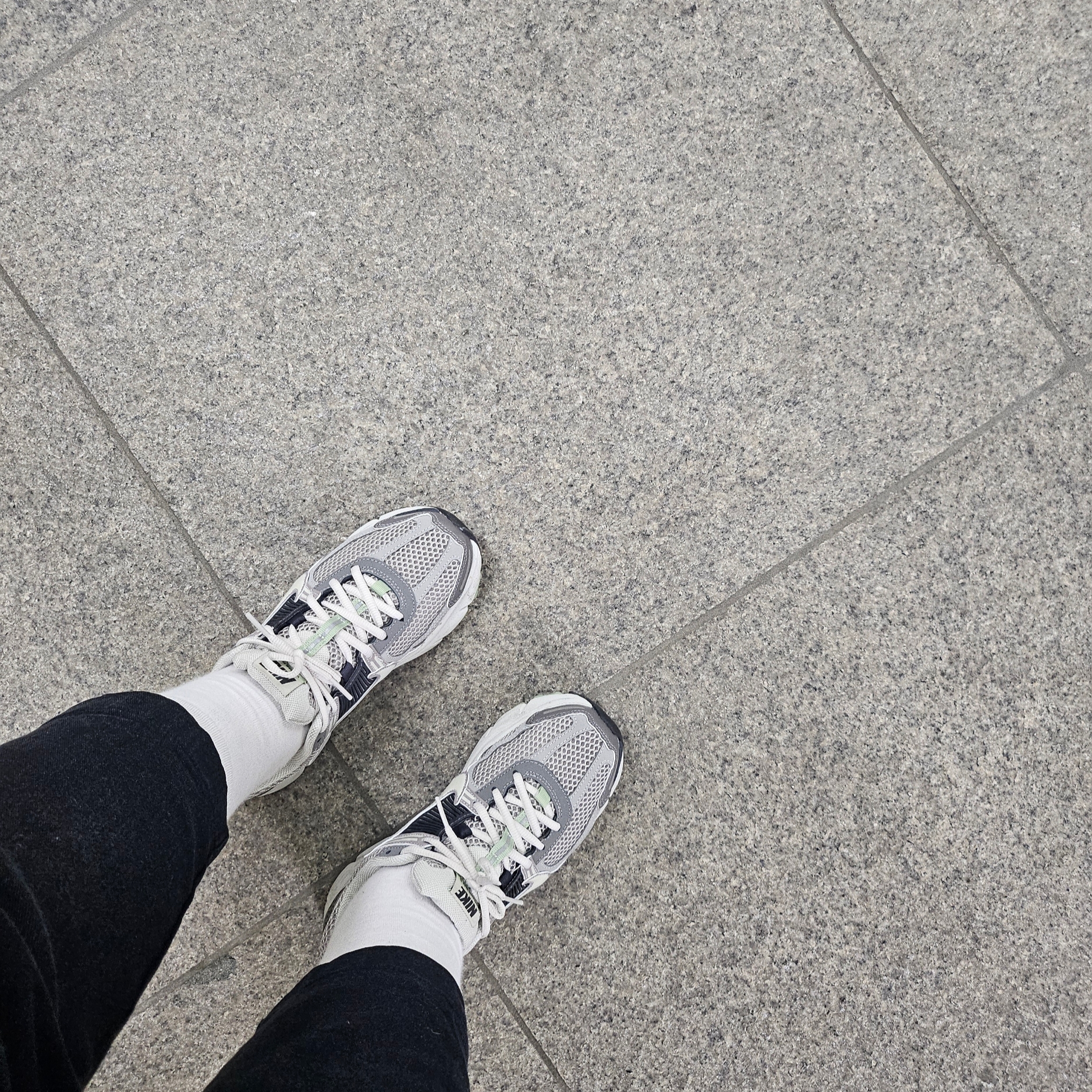 (W) Nike Zoom Vomero 5 Cobblestone and Flat Pewter 착용 스타일