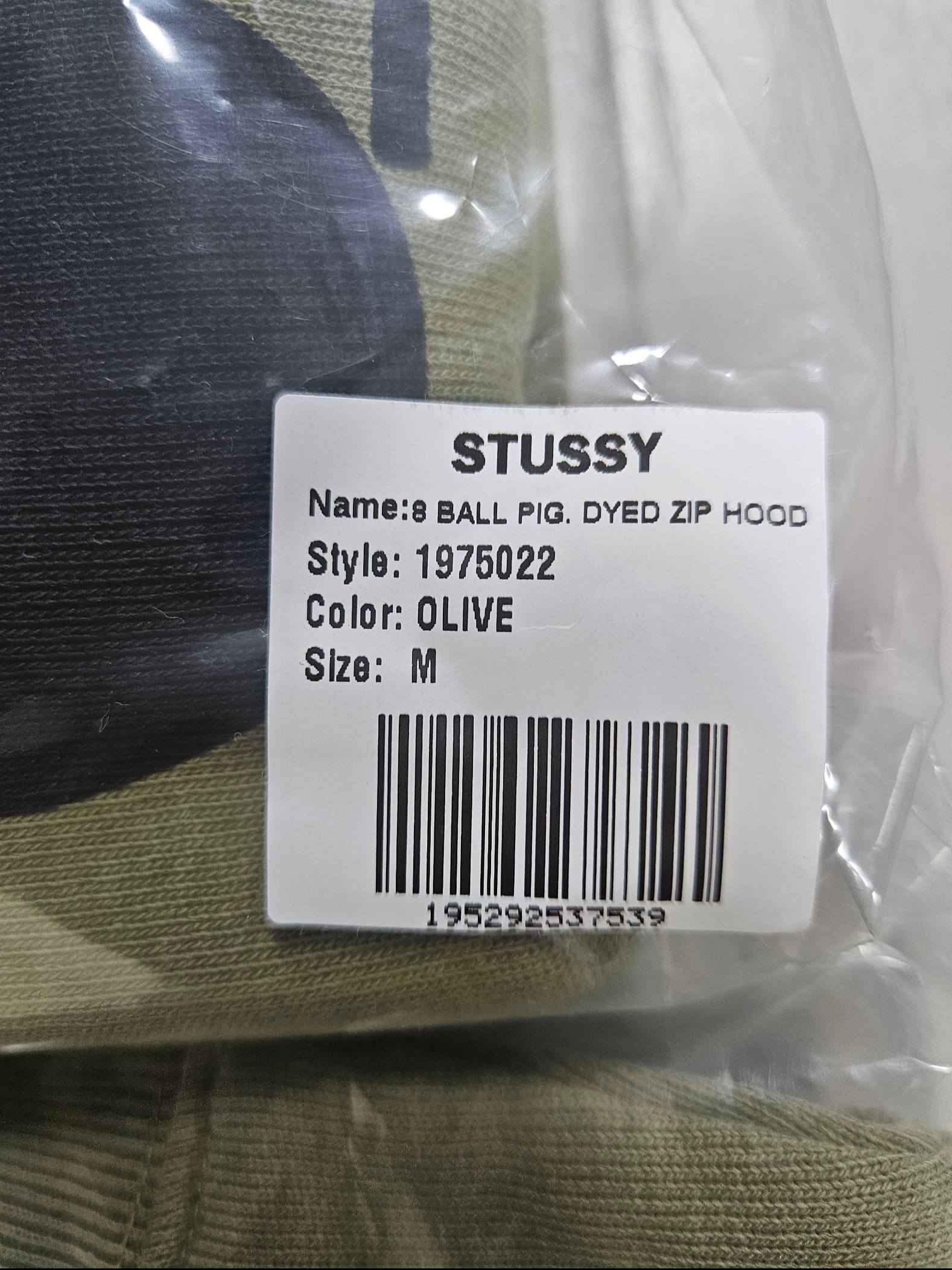 Stussy 8 Ball Pigment Dyed Zip Hoodie Olive 착용 스타일 - 7