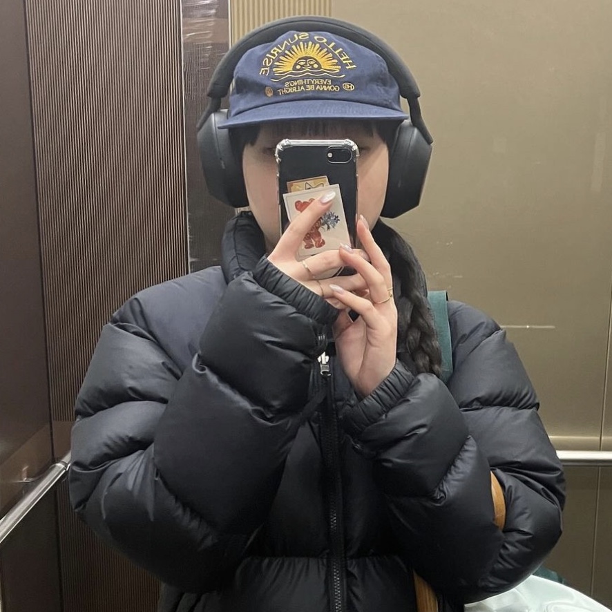 Hello Sunrise Washed OG Logo 6panel Cap Ocean Blue, Hello Sunrise Washed OG Logo 6Panel Cap VTG Pink 착용 스타일