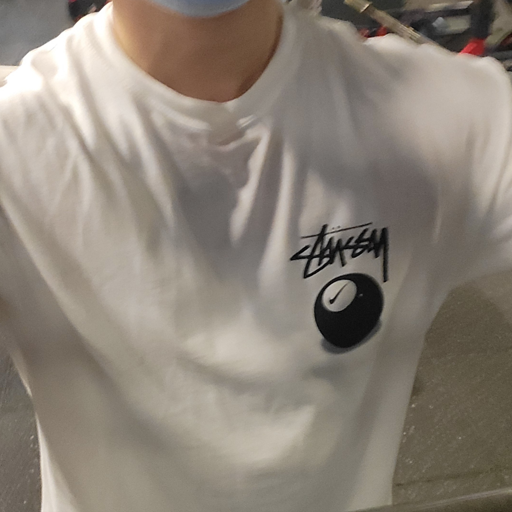 Nike x Stussy NRG FL SS 8 Ball T-Shirt White (DO9323-100) 착용 스타일 - 2