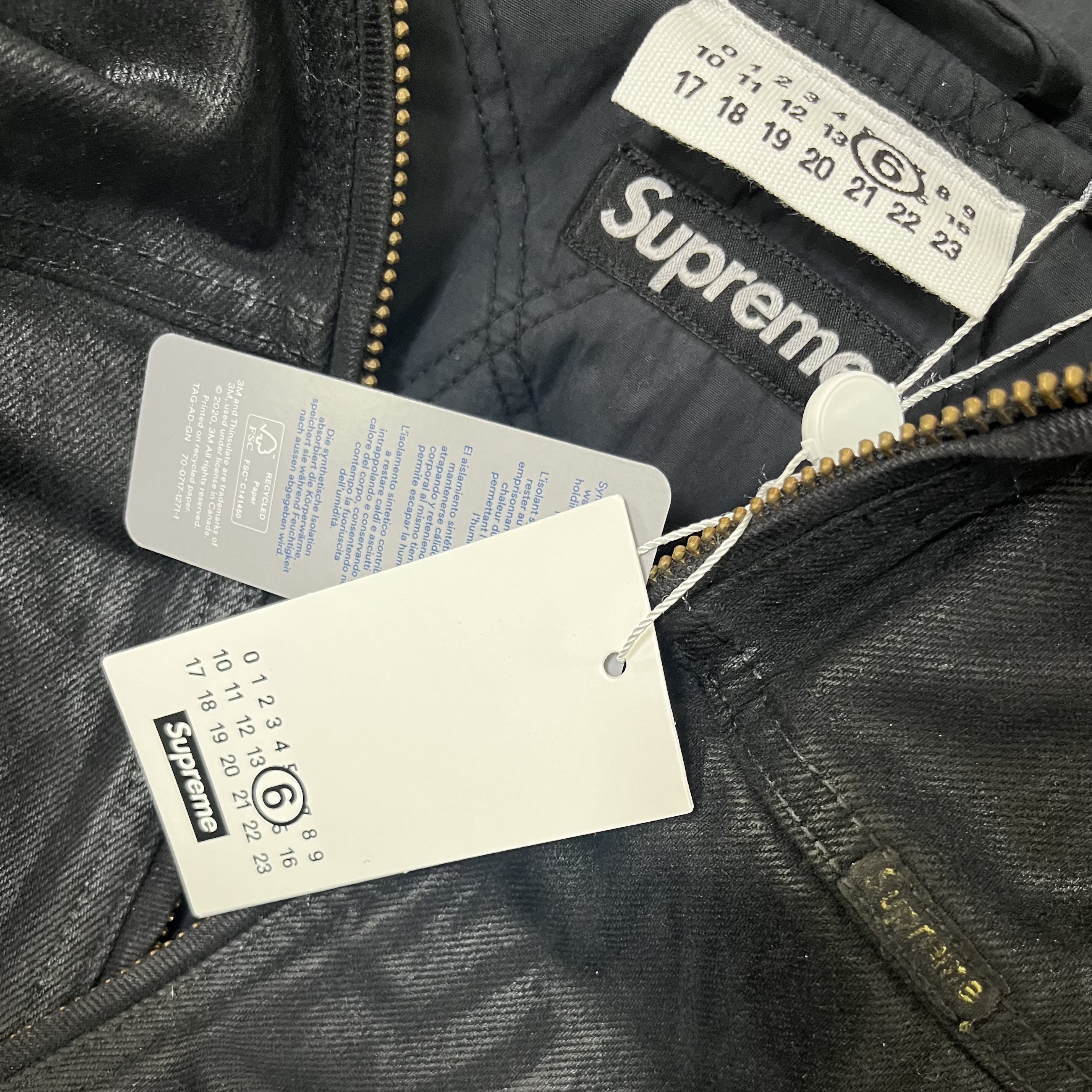 Supreme x MM6 Maison Margiela Foil Hooded Work Jacket Black - 24SS 착용 스타일