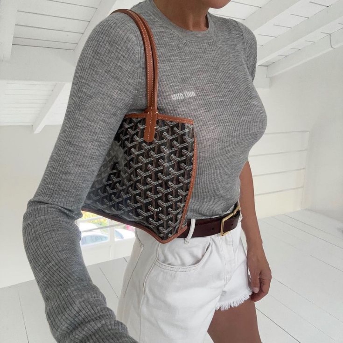 Goyard Anjou Mini Bag Black Tan, Goyard Anjou Mini Bag Black 착용 스타일