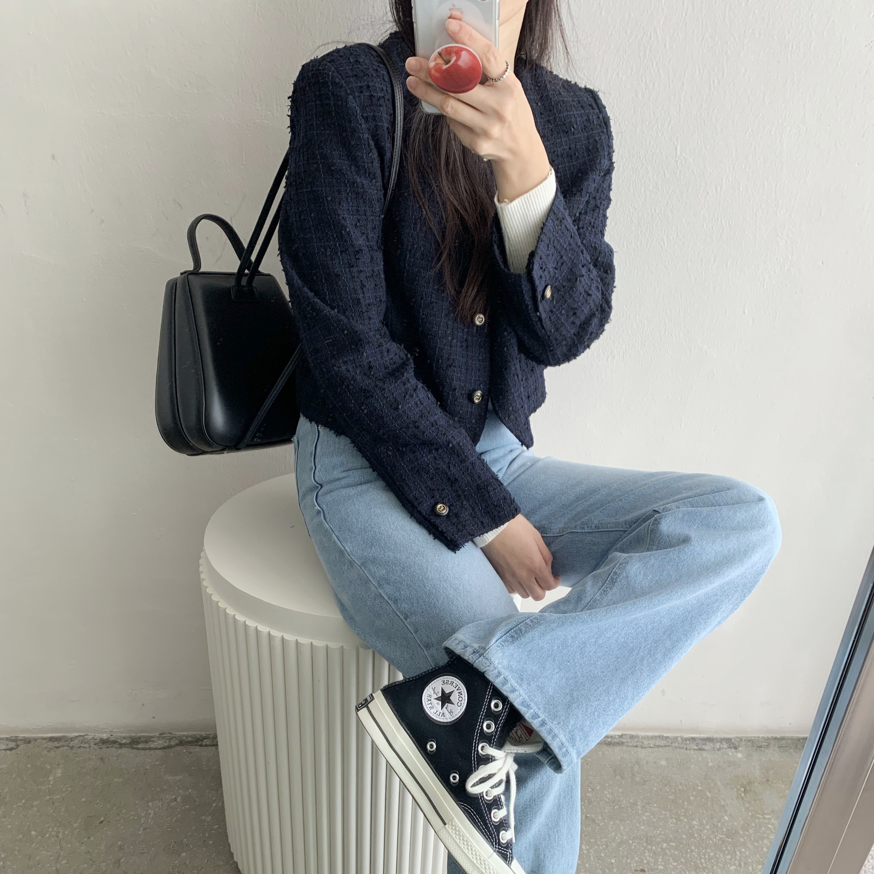 Converse Chuck 70 Hi Black 착용 스타일 - 2