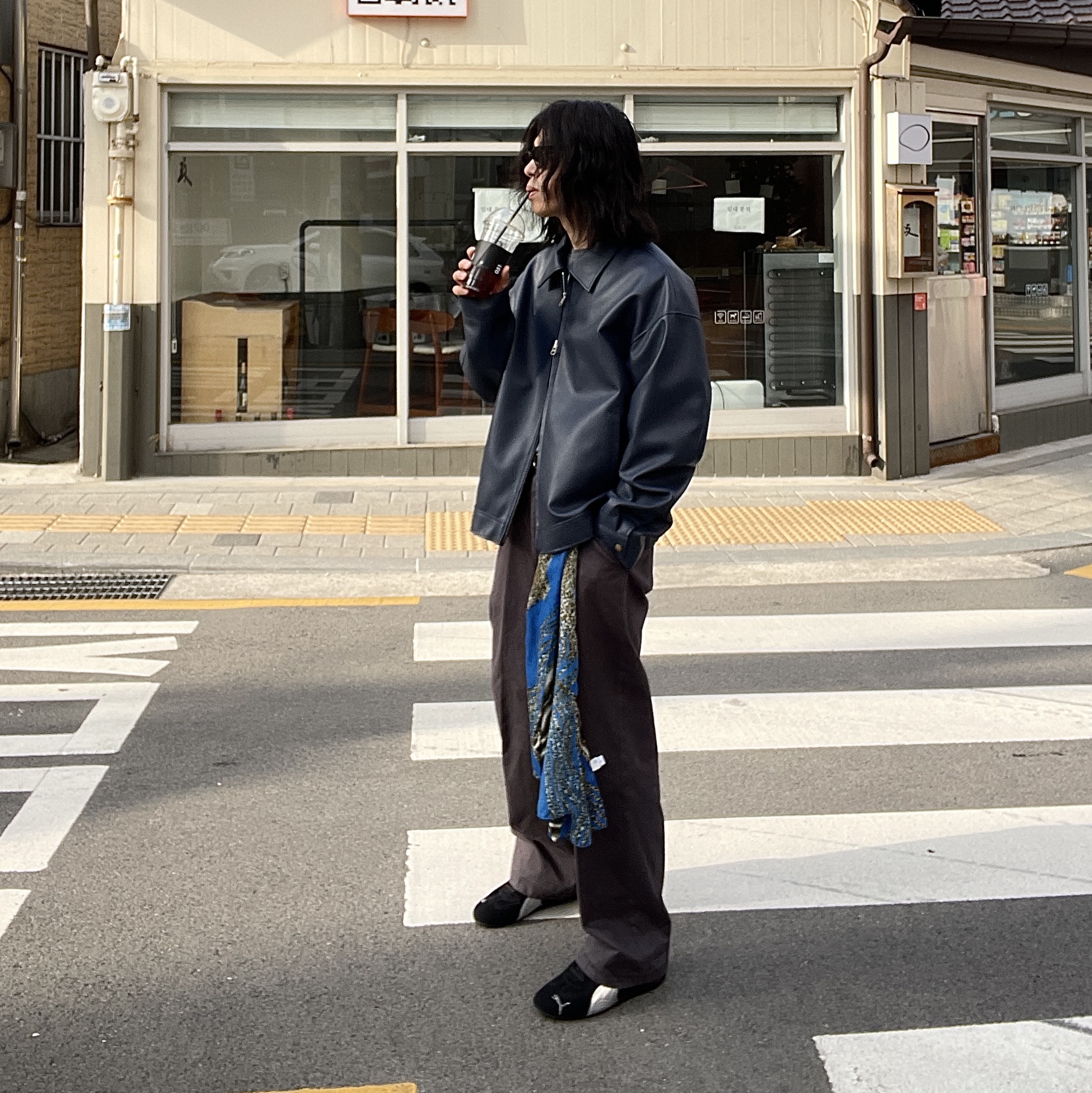 Puma x Open Yy Speedcat Black Shadow Gray, Gentle Monster x Maison Margiela MM007 Black Black 착용 스타일 - 6