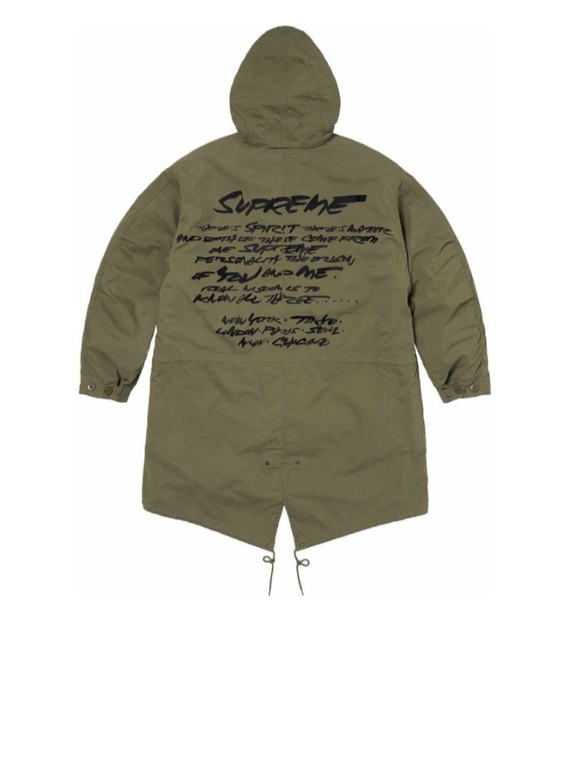 Supreme Futura Fishtail Parka Olive - 24SS 착용 스타일 - 3