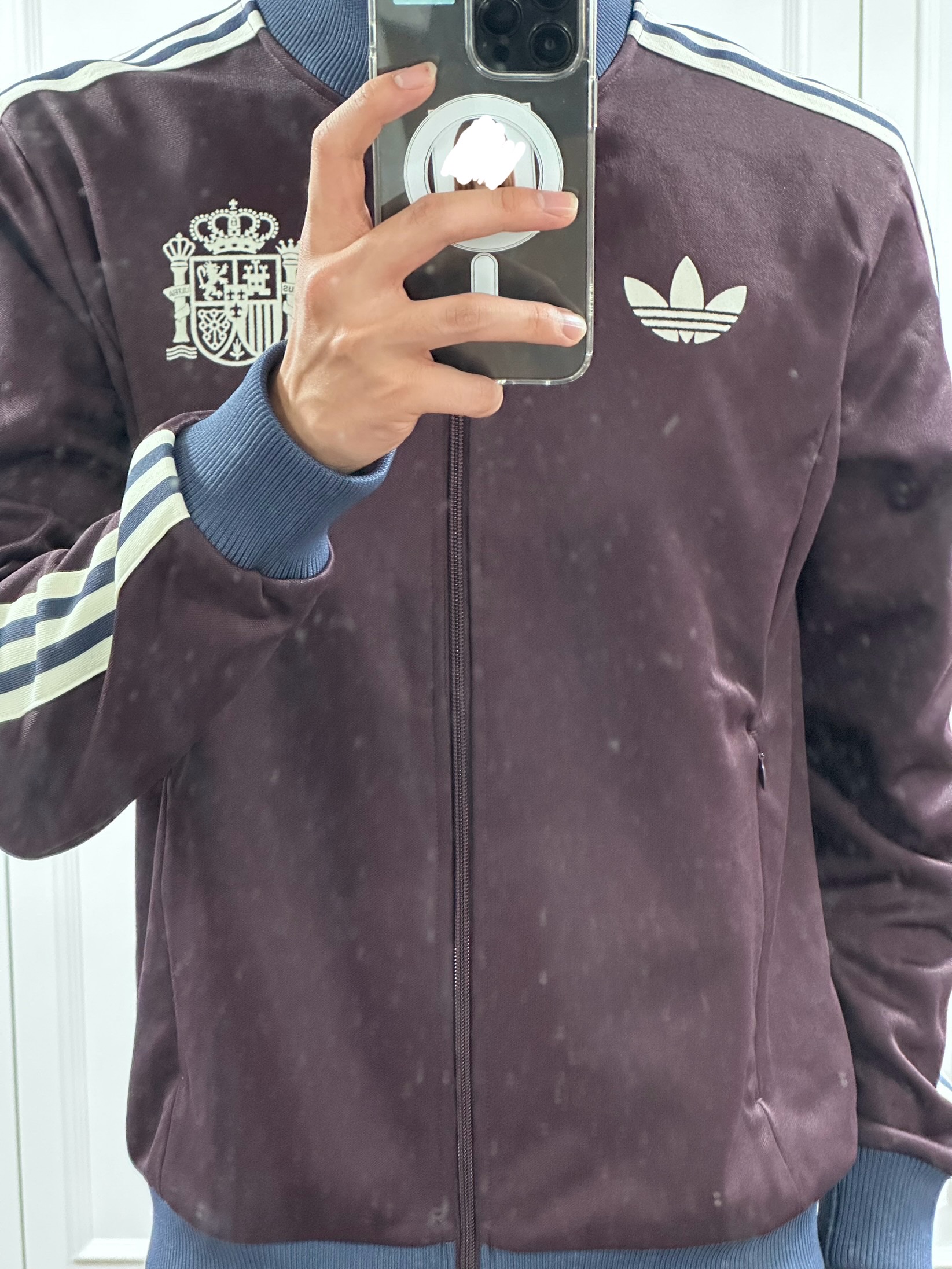 Adidas Spain Beckenbauer Track Top Shadow Maroon - KR Sizing 착용 스타일