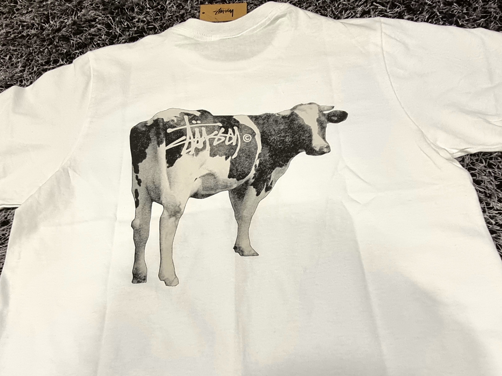 Stussy Grassfed T-Shirt White 착용 스타일 - 2