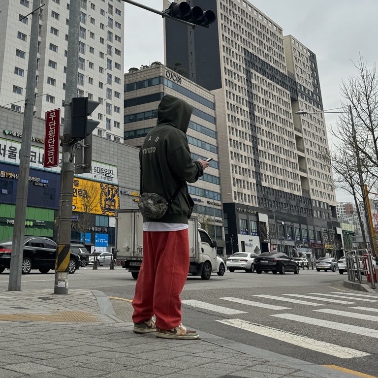 Jordan 1 x Zion Williamson Retro Low OG Flax and Oil Green, IAB Studio x D.P. Zip-Up Hoodie Dark Green 착용 스타일 - 1