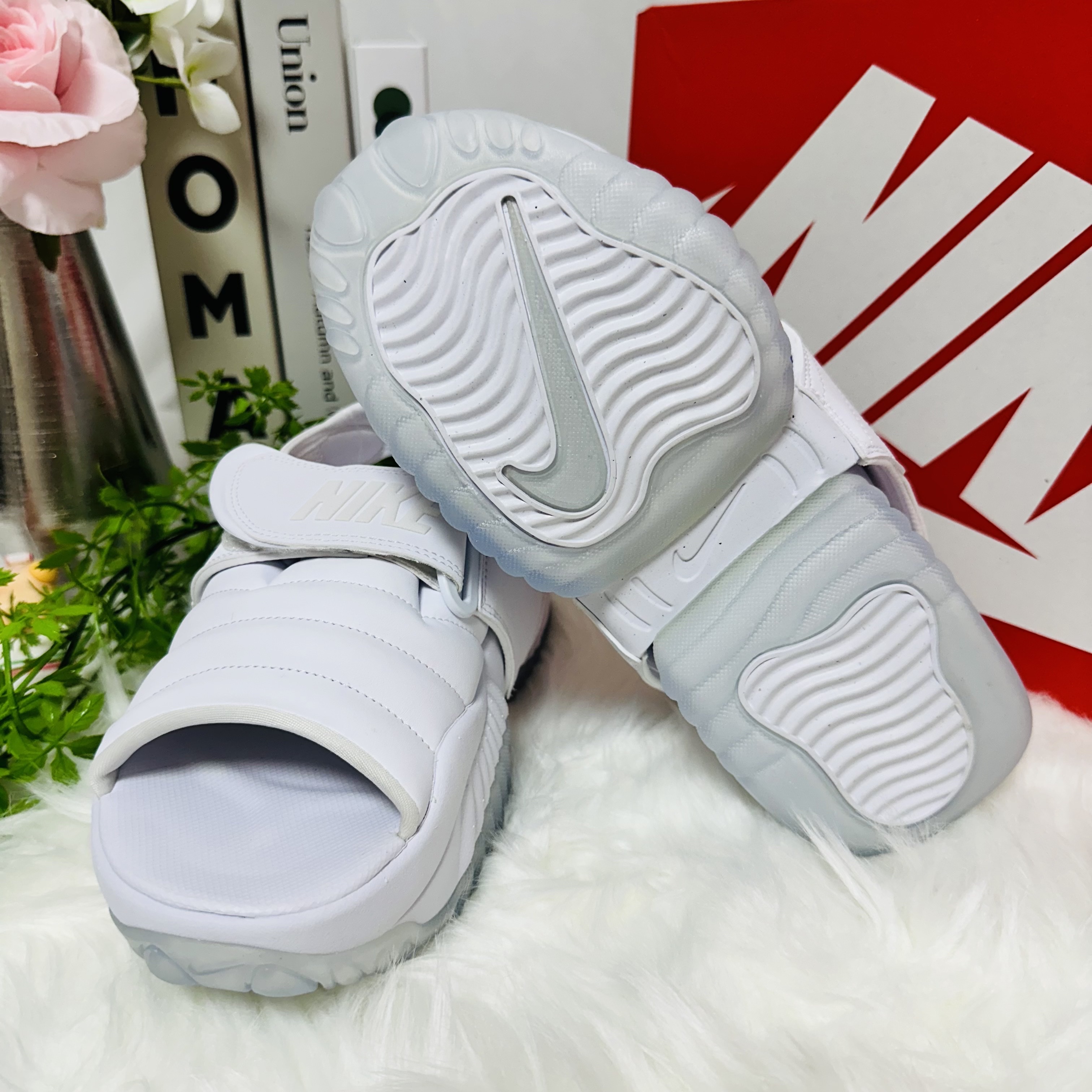 (W) Nike Adjust Force Sandal White 착용 스타일 - 7