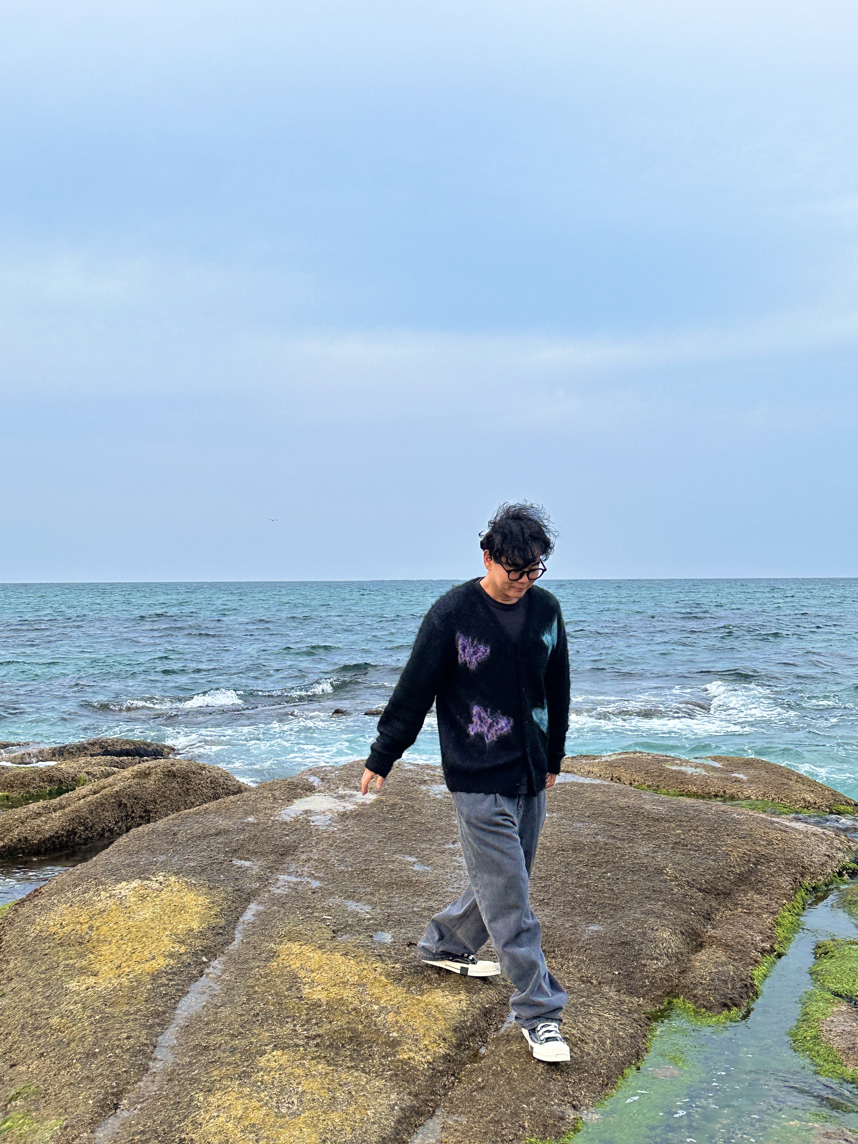 Needles x Studious Mohair Papillon Cardigan Black, Needles x Studious Mohair Papillon Cardigan Black 착용 스타일