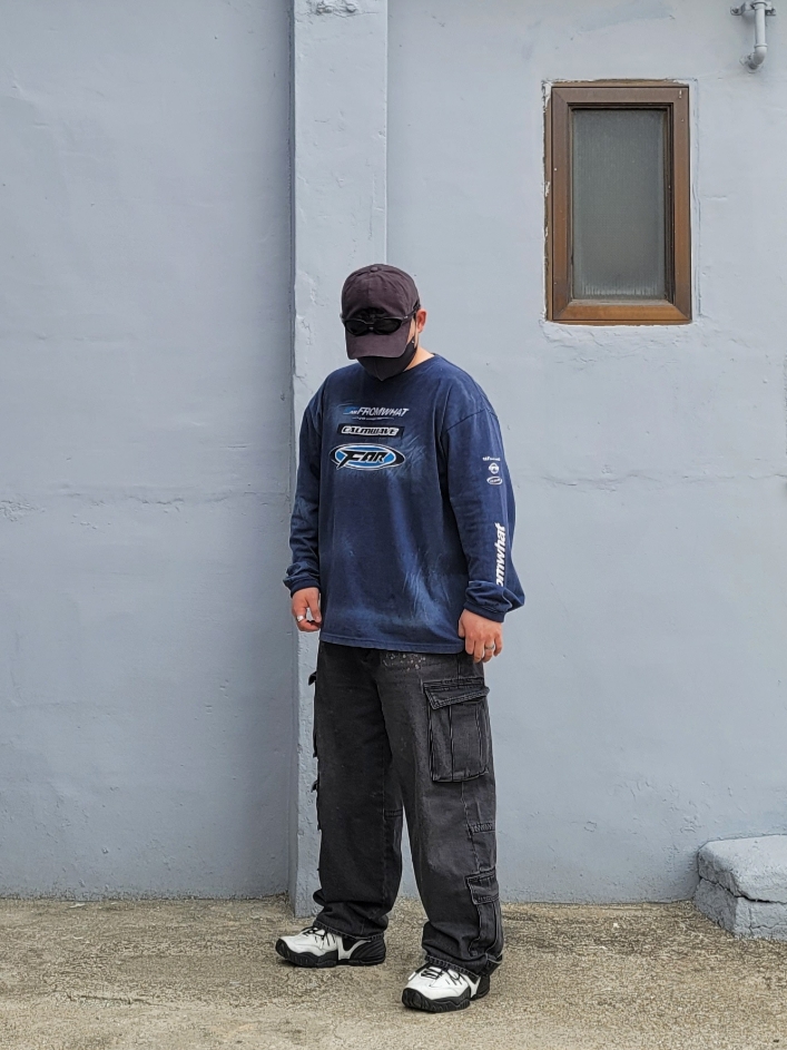 Undermycar Gashutein 6 Gun & Bullet Washed Ball Cap Jet Black - 24SS, Oakley Eye Jacket Redux Matte Black Frame Prizm Grey Lenses High Bridge Fit 착용 스타일