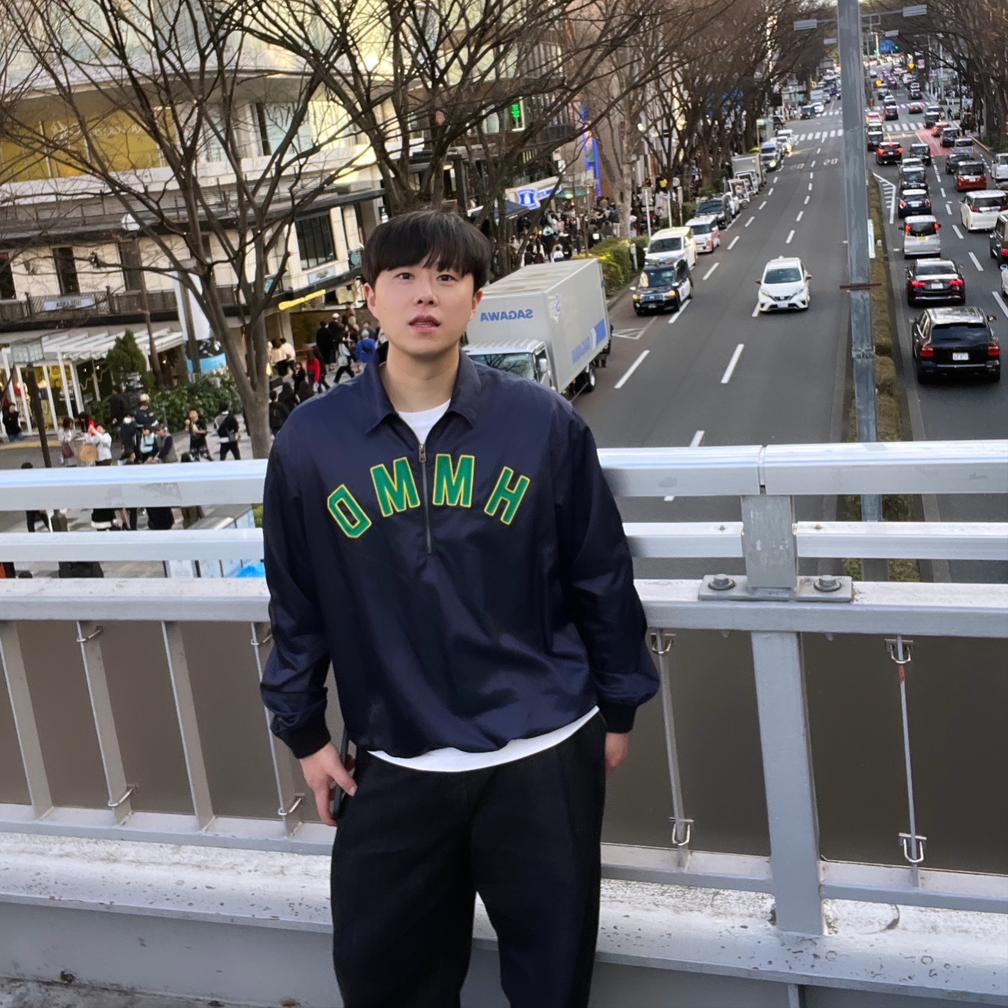 Human Made Half-Zip Pullover Navy 착용 스타일