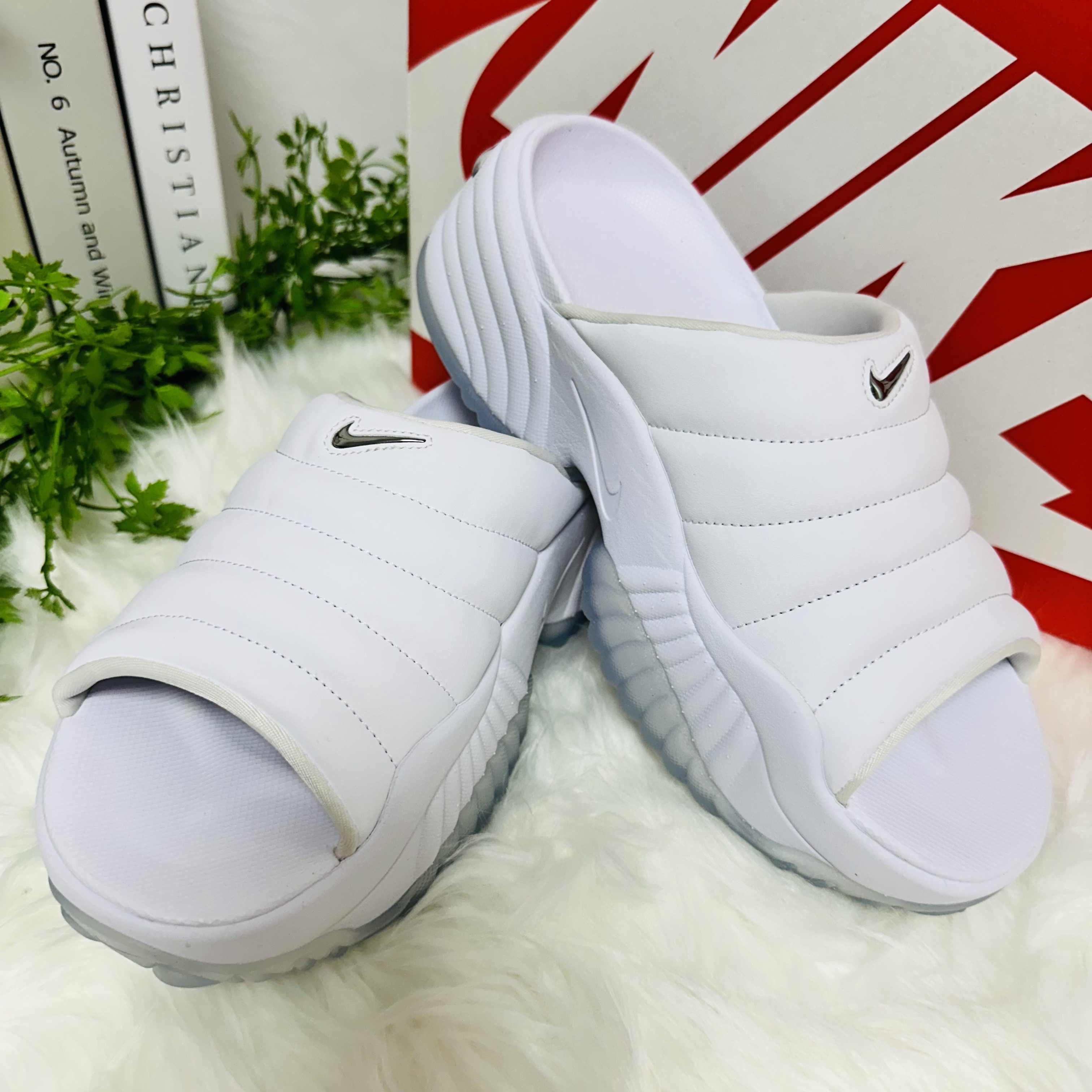 (W) Nike Adjust Force Sandal White 착용 스타일 - 6