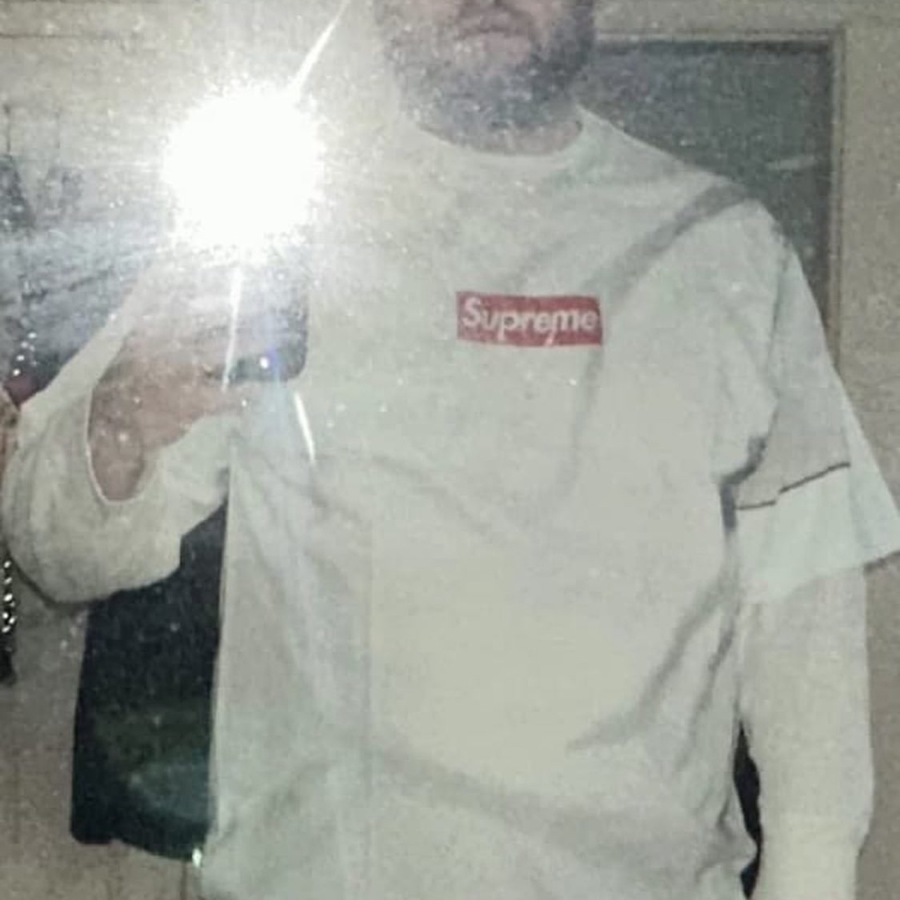 Supreme x MM6 Maison Margiela Box Logo T-Shirt White - 24SS 착용 스타일