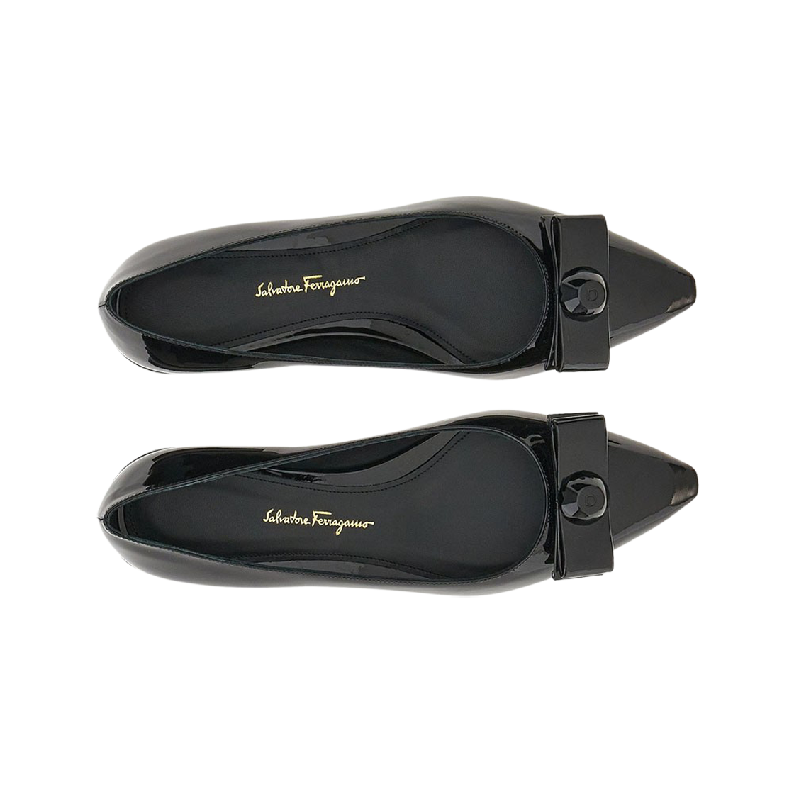 (W) 페라가모 바라 보울 발레 플랫 블랙 - C((W) Ferragamo Vara Bowl Ballet Flat Black - C) - 2