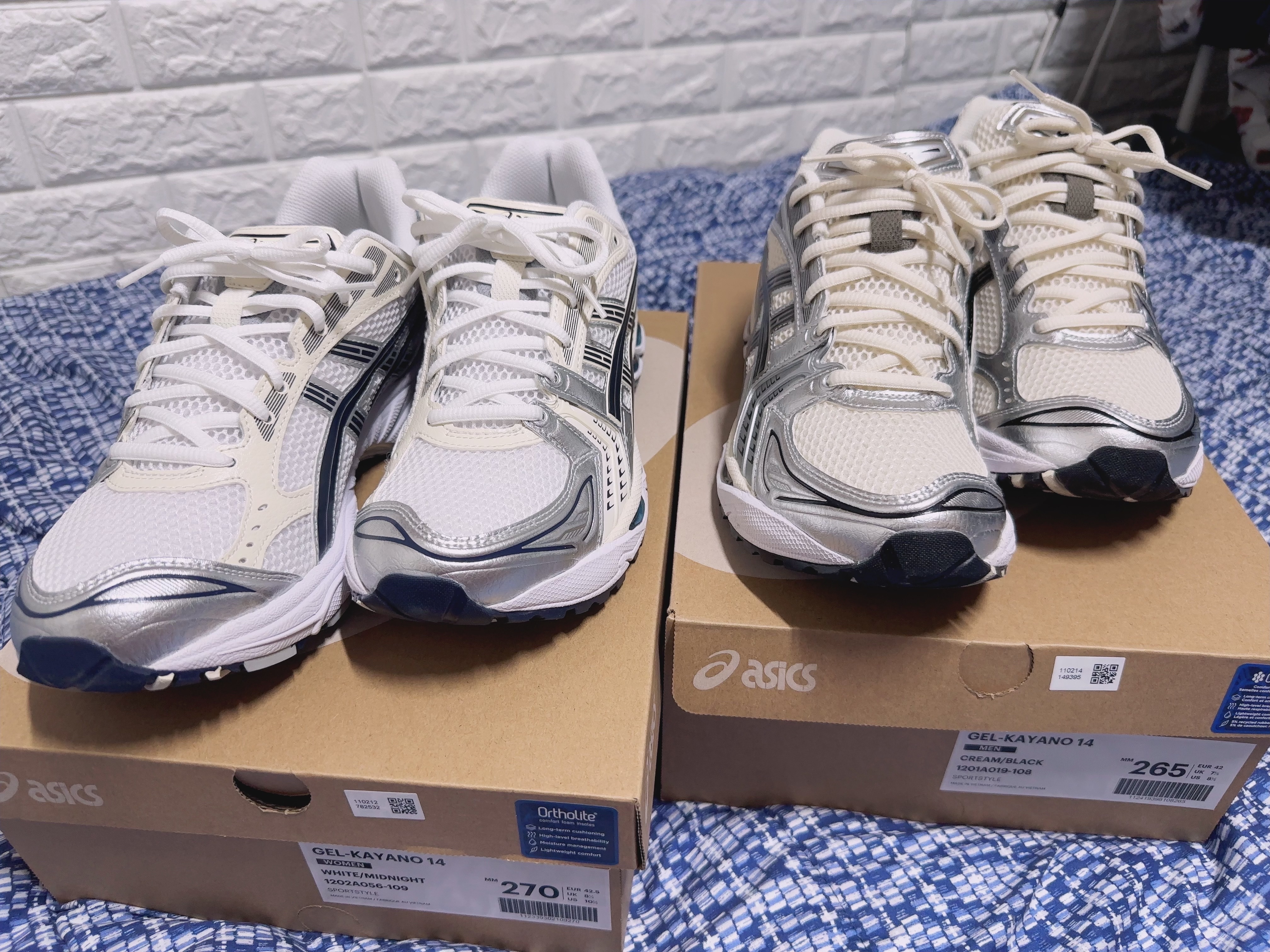 Asics Gel-Kayano 14 Cream Black, (W) Asics Gel-Kayano 14 White Midnight 착용 스타일 - 4