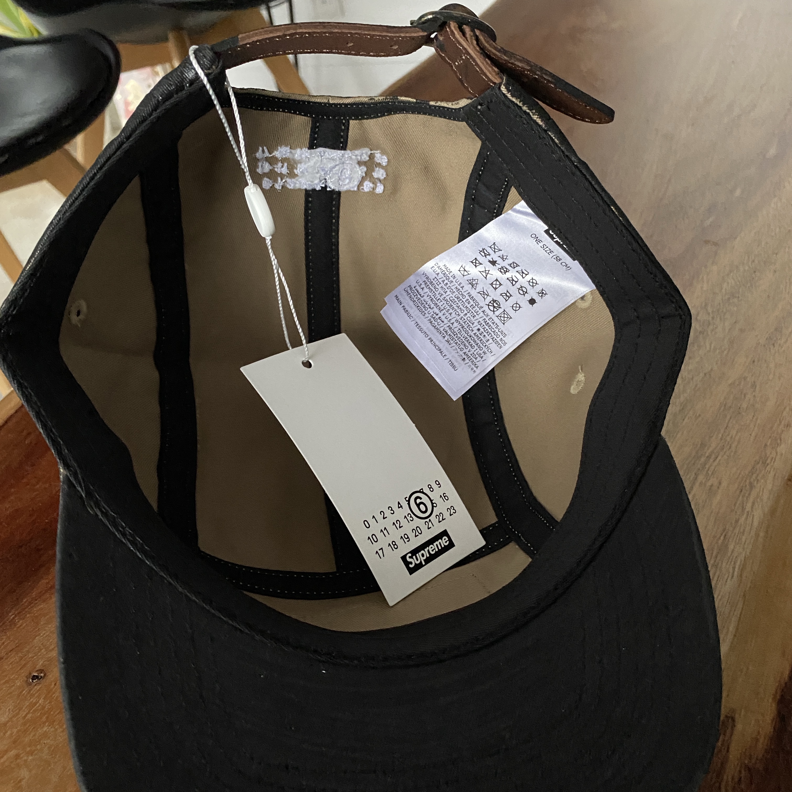 Supreme x MM6 Maison Margiela Painted Camp Cap Black - 24SS 착용 스타일 - 3