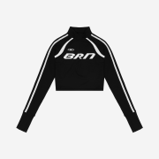 BORN TO WIN BRN Slim Half Zip-Up Longsleeve Black