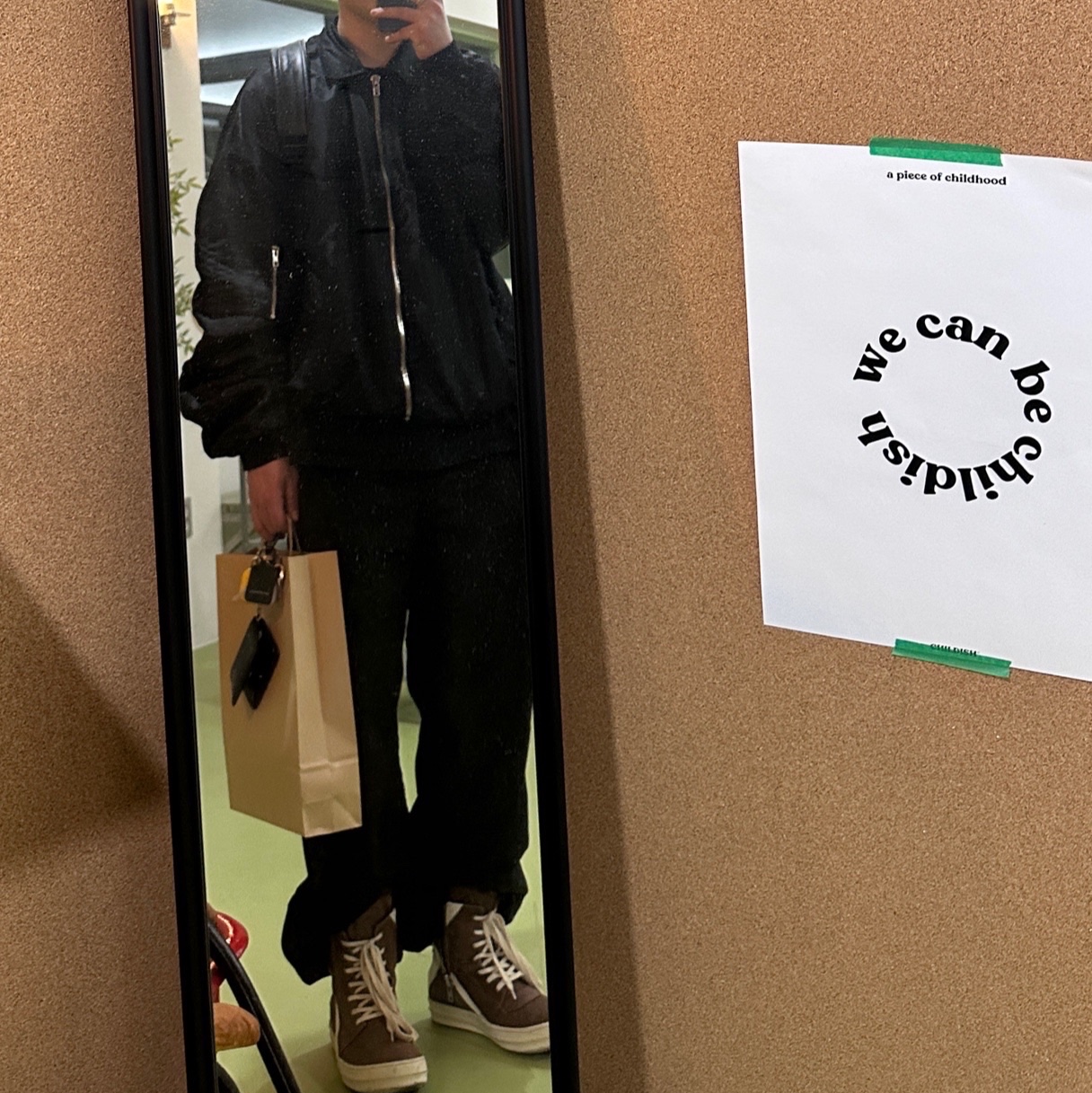 Rick Owens Geobasket Full Grain Calf Leather Strobe Sneakers Black Milk White 착용 스타일