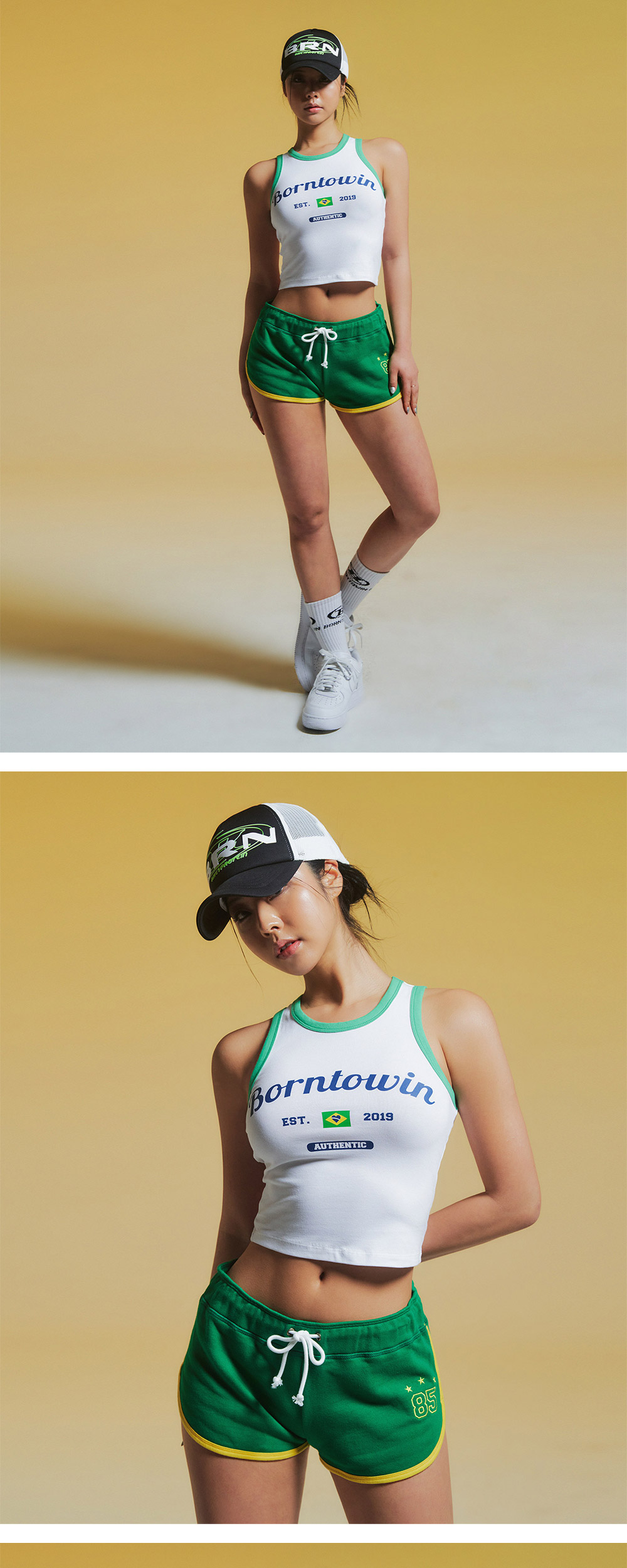 BORN TO WIN Color Mix Logo Tank Top White 상세 이미지 2