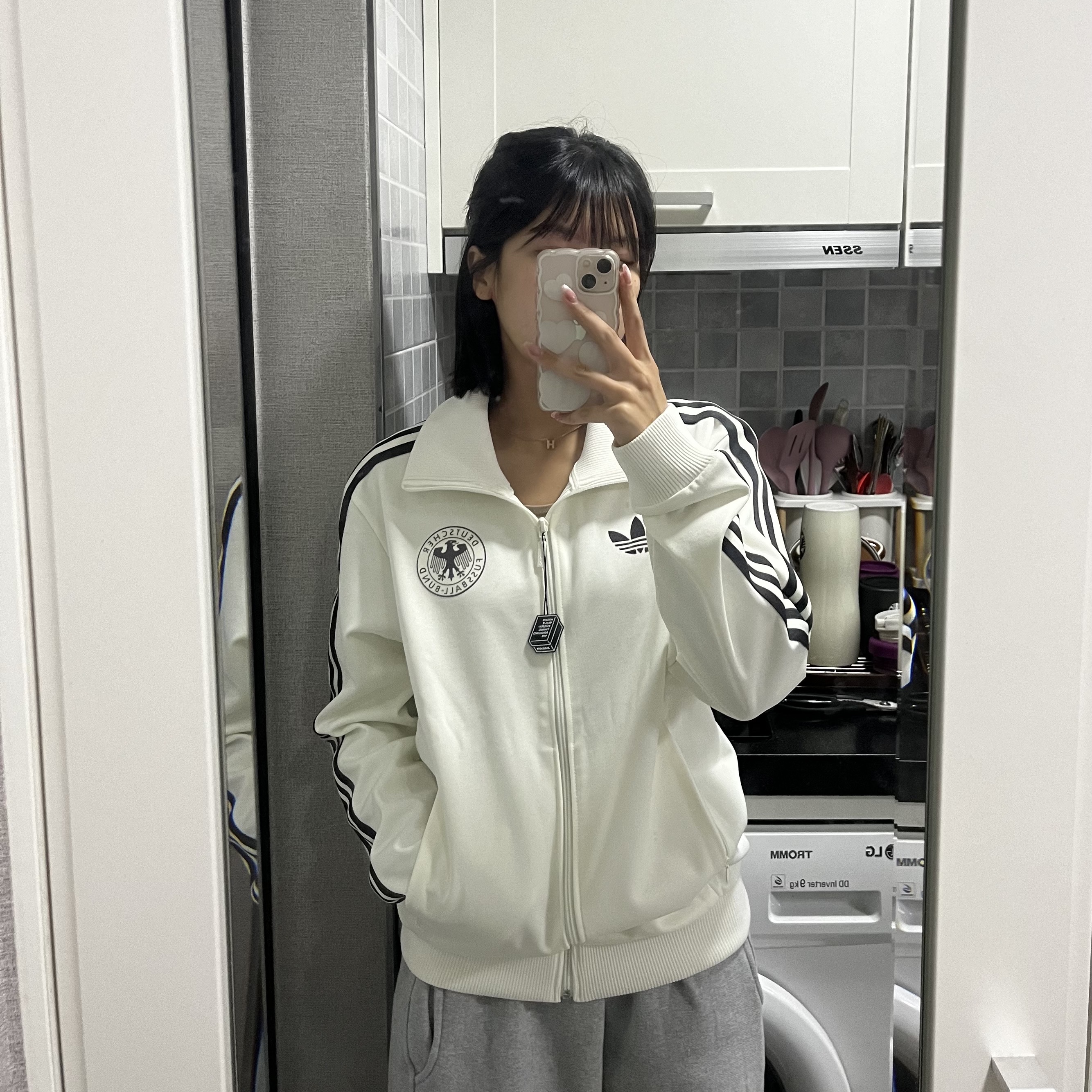 Adidas German Beckenbauer Track Top Off White - KR Sizing 착용 스타일