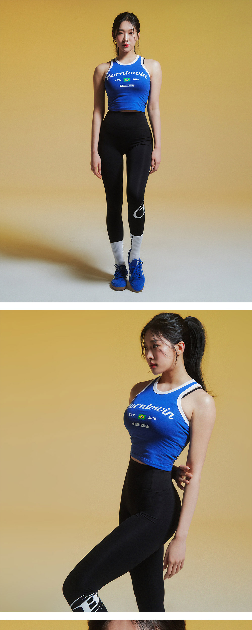 BORN TO WIN Color Mix Logo Tank Top Blue 상세 이미지 2