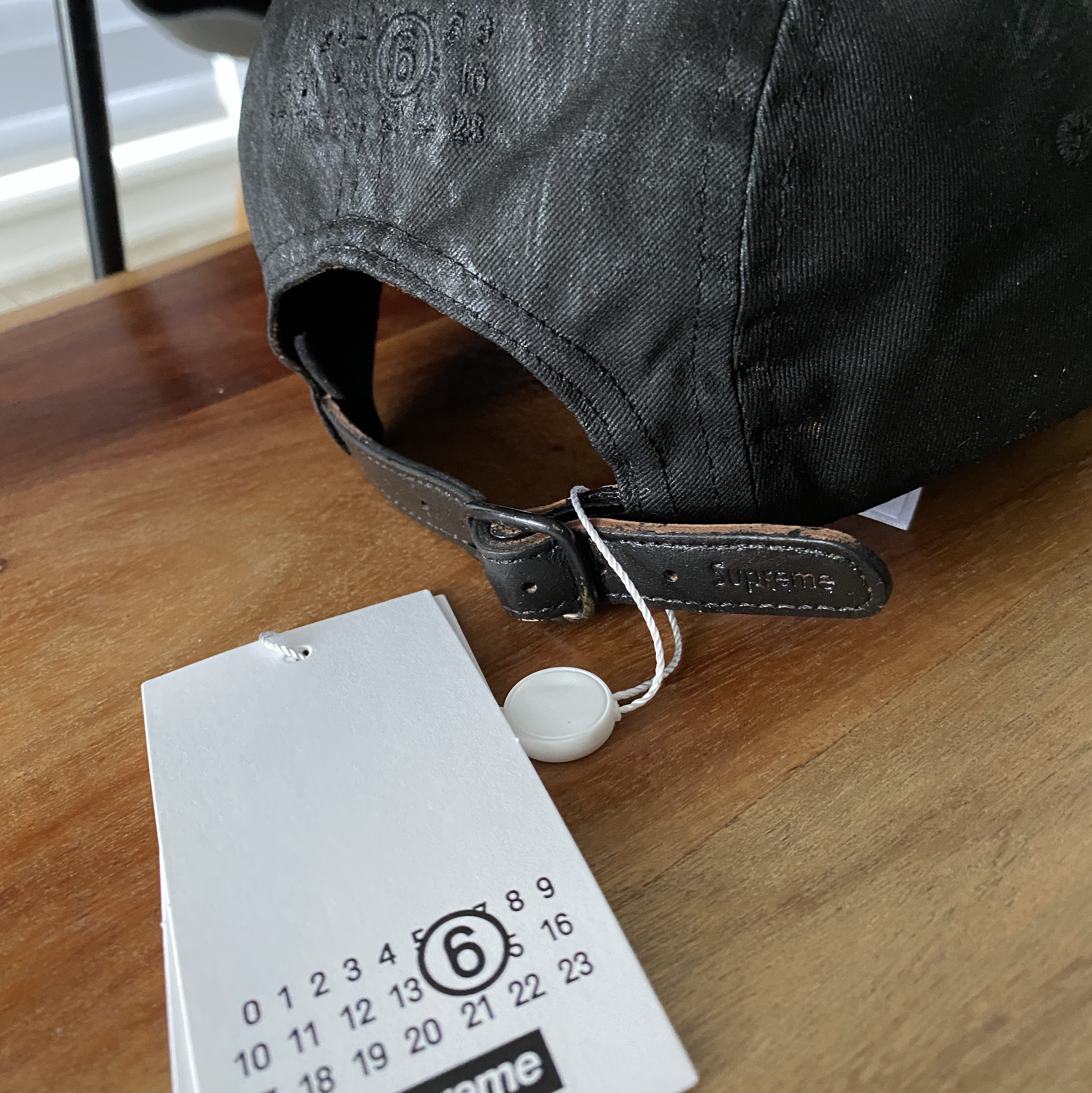 Supreme x MM6 Maison Margiela Painted Camp Cap Black - 24SS 착용 스타일 - 2