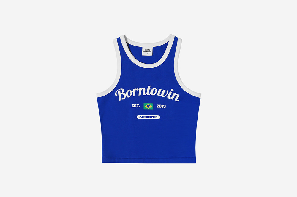 BORN TO WIN Color Mix Logo Tank Top Blue 상세 이미지 1