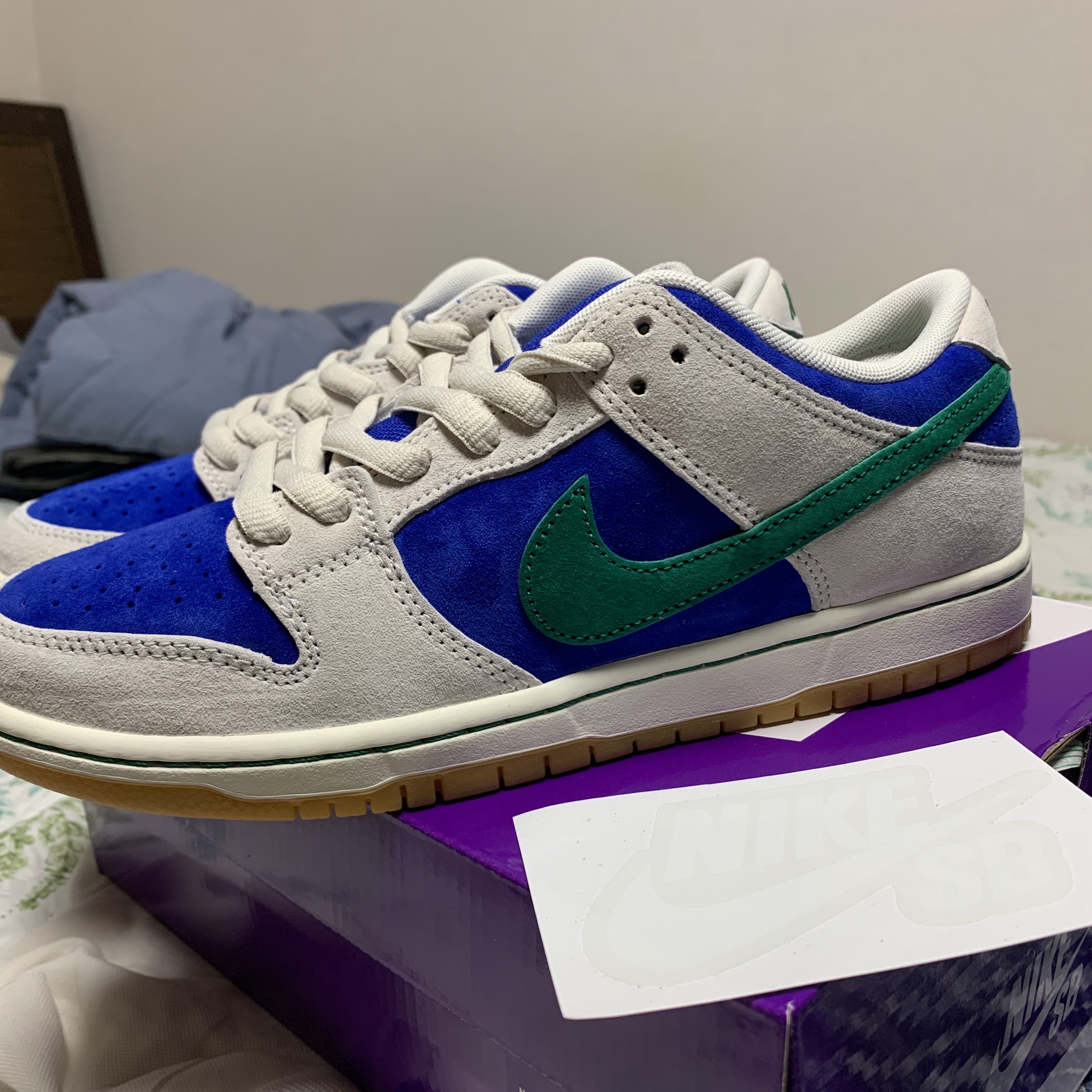 Nike SB Dunk Low Pro Phantom and Hyper Royal 착용 스타일 - 2