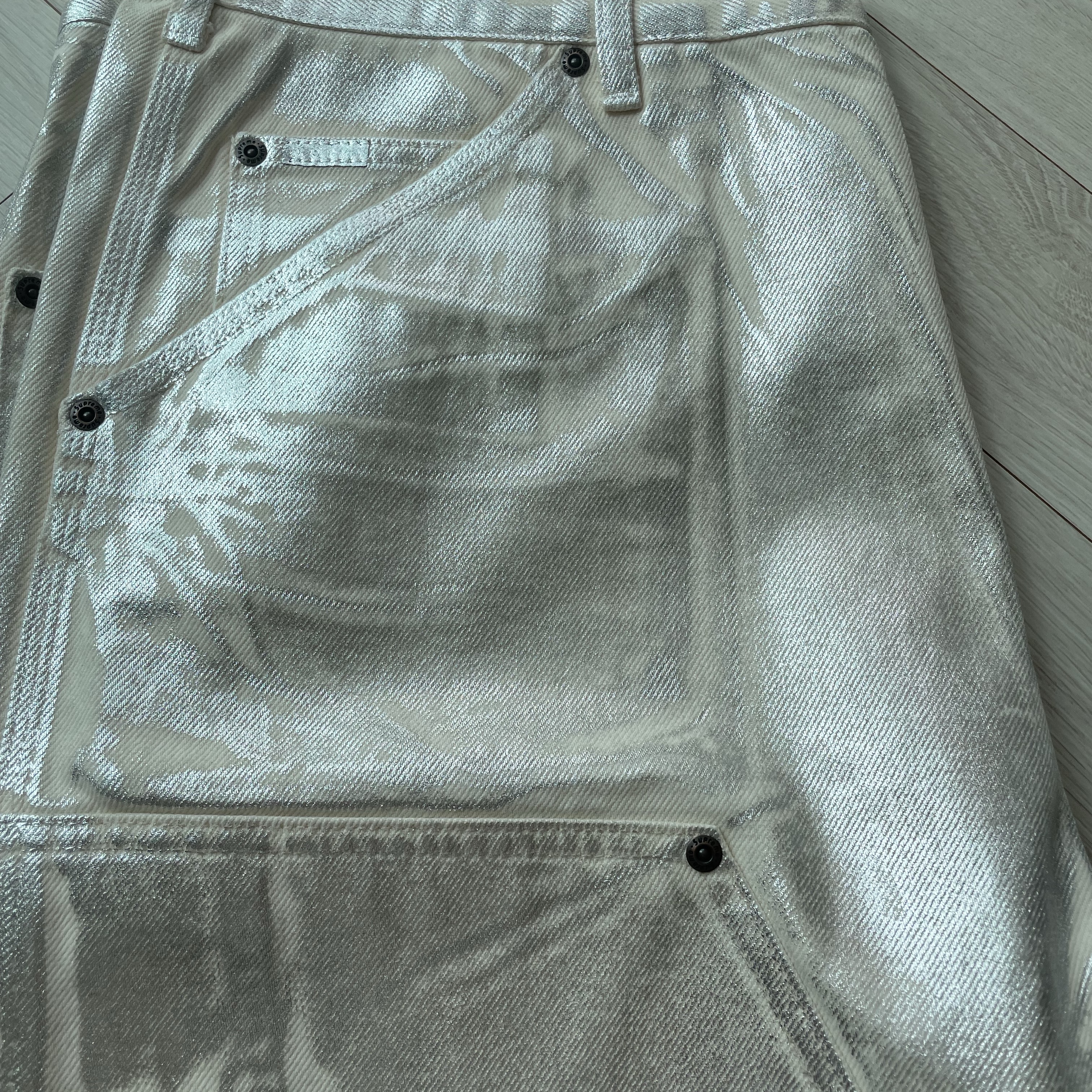 Supreme x MM6 Maison Margiela Foil Double Knee Painter Pant Natural - 24SS 착용 스타일 - 2