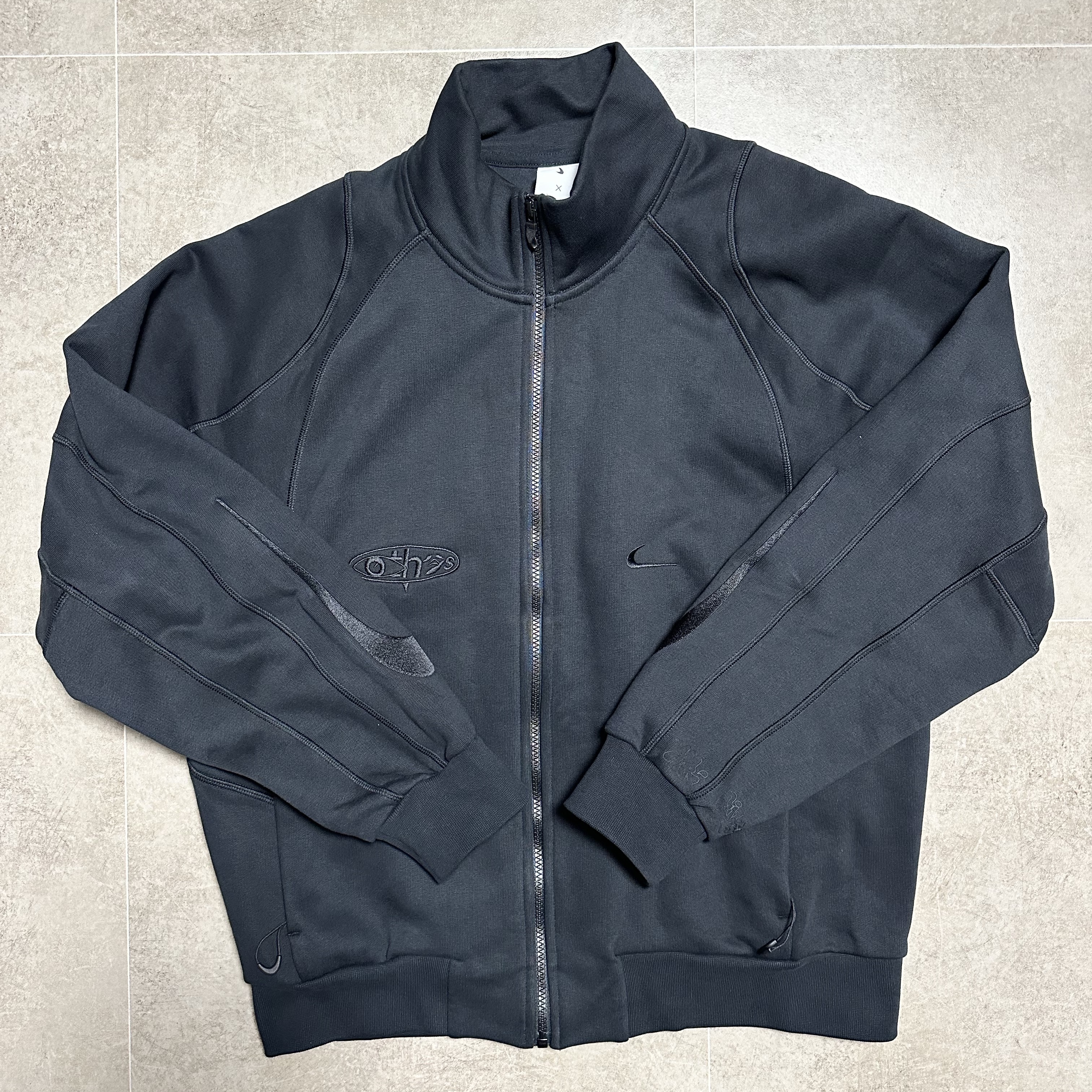 Nike x Off-White Mock Neck Track Jacket Black - Asia 착용 스타일 - 4