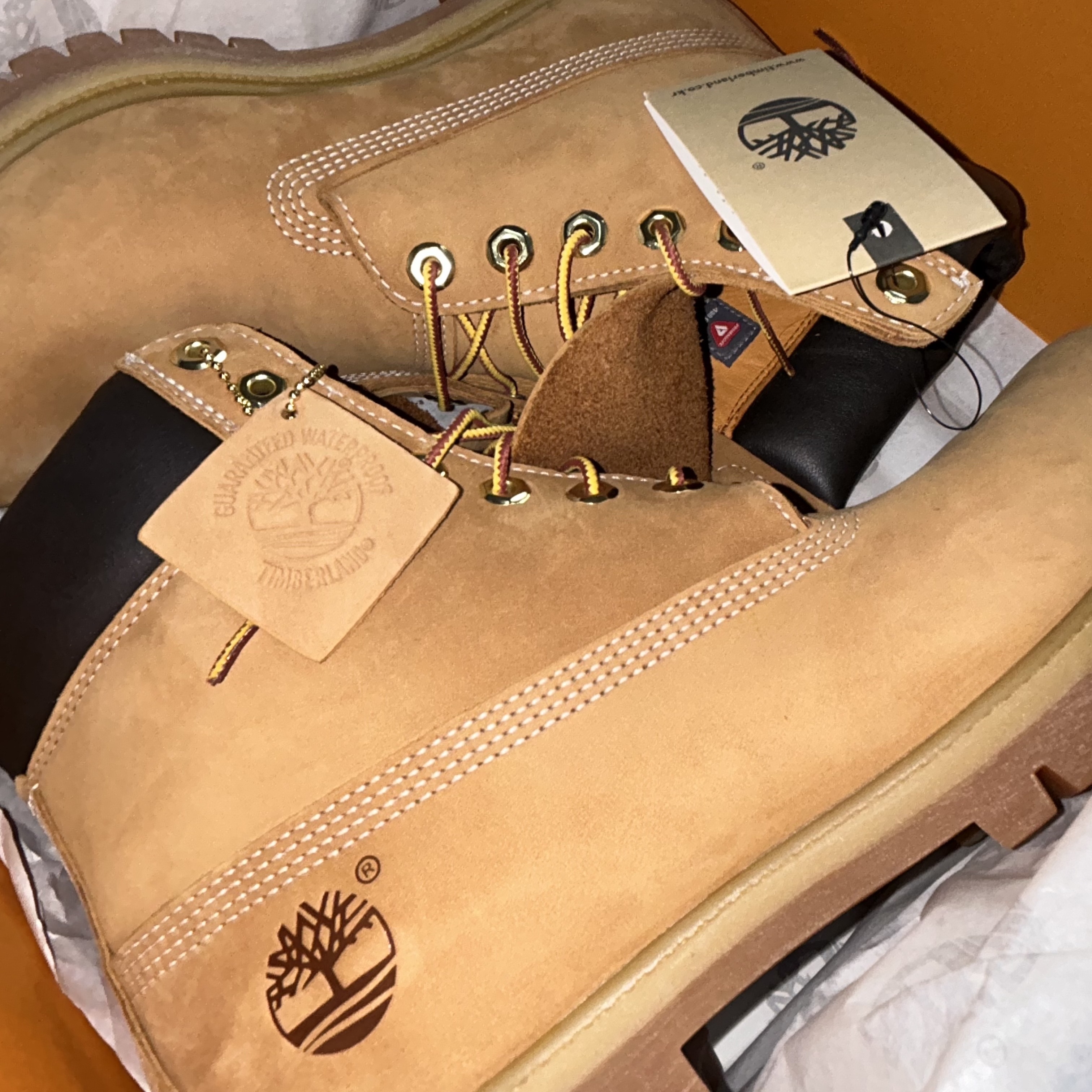 Timberland Premium 6 inch Waterproof Boot Wheat Nubuck - Wide 착용 스타일