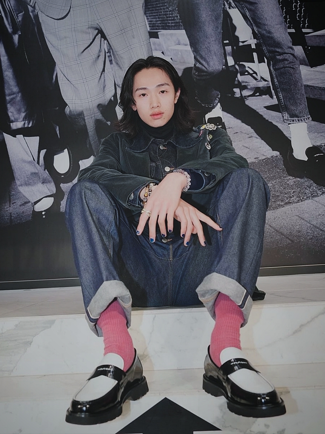 Cole Haan x Fragment American Classics Penny Loafer Black Spectator White 착용 스타일