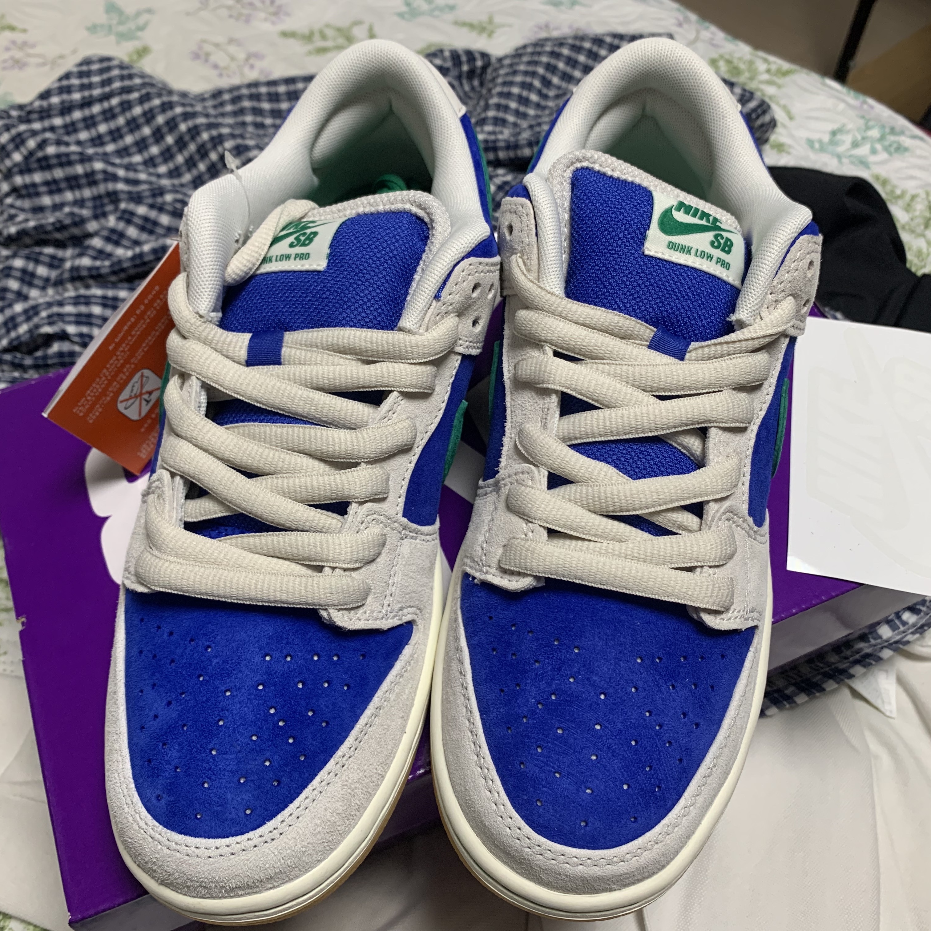 Nike SB Dunk Low Pro Phantom and Hyper Royal 착용 스타일 - 3