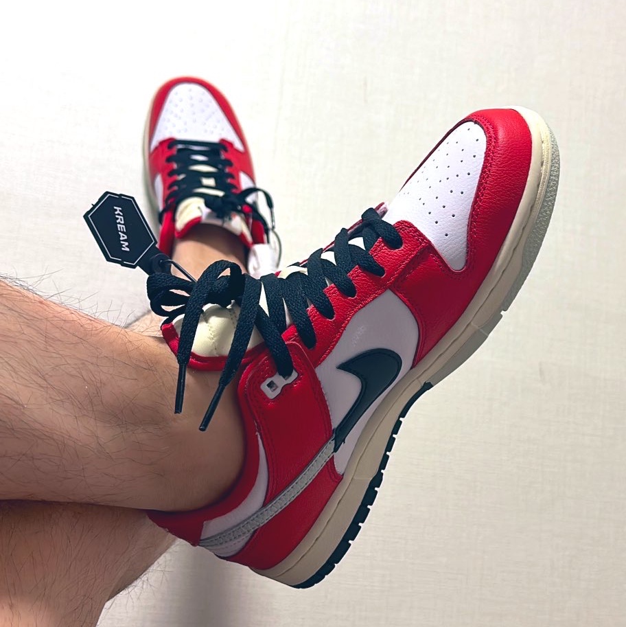 Nike Dunk Low Retro PRM University Red Black 착용 스타일 - 1